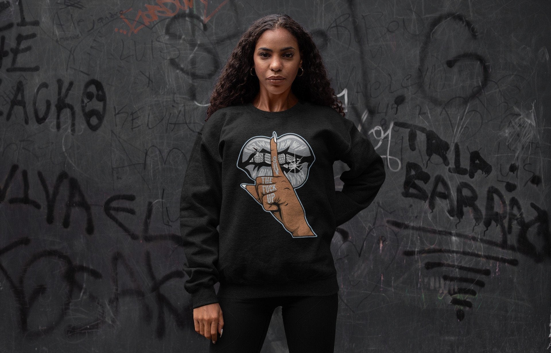 Lips Hand Unisex Tops - Air Jordan 11 Cool Grey