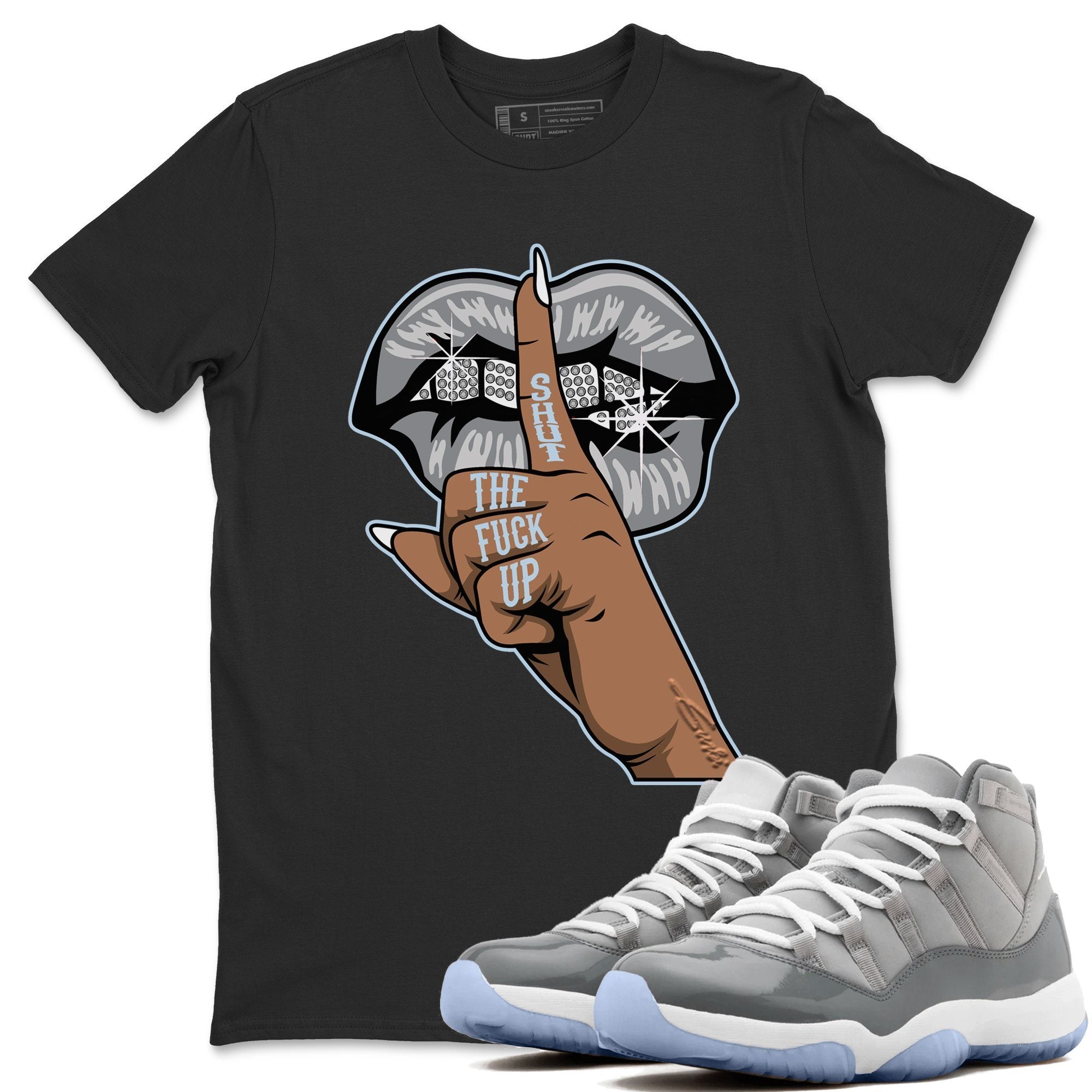 Lips Hand Unisex Tops - Air Jordan 11 Cool Grey