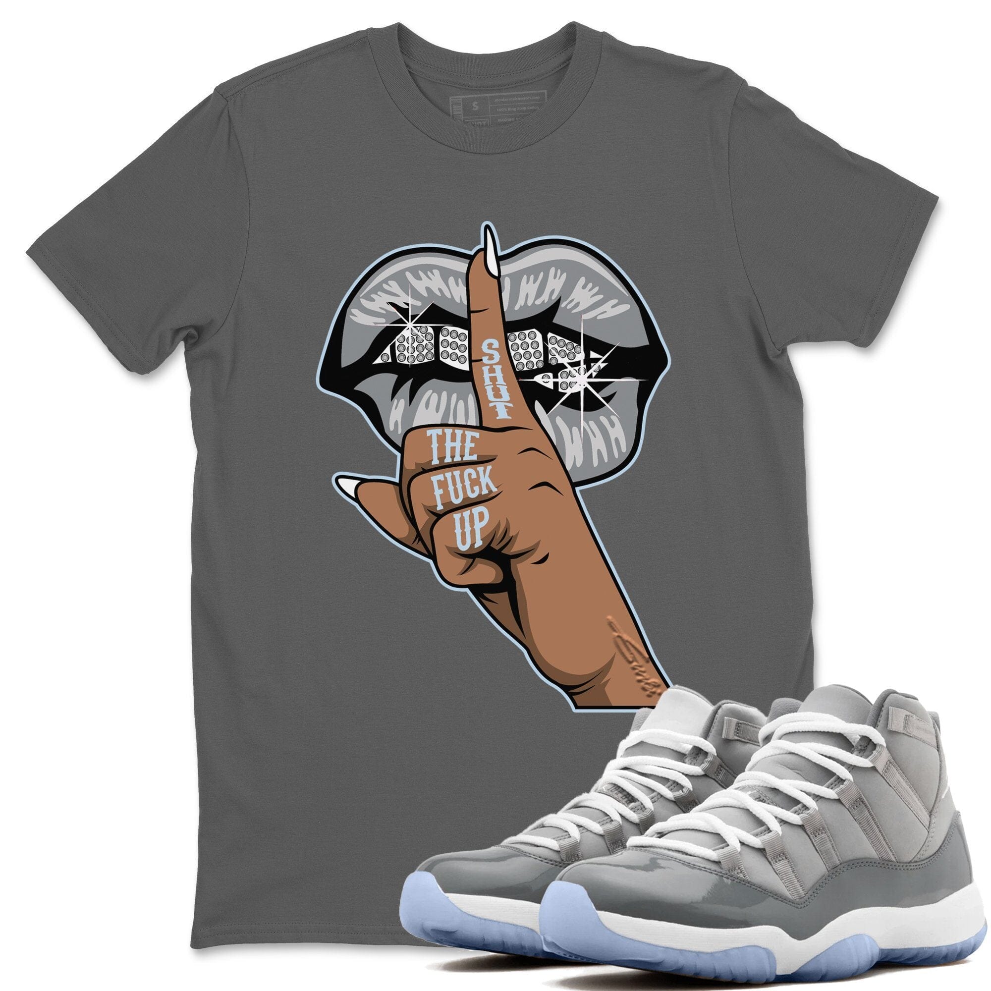 Lips Hand Unisex Tops - Air Jordan 11 Cool Grey