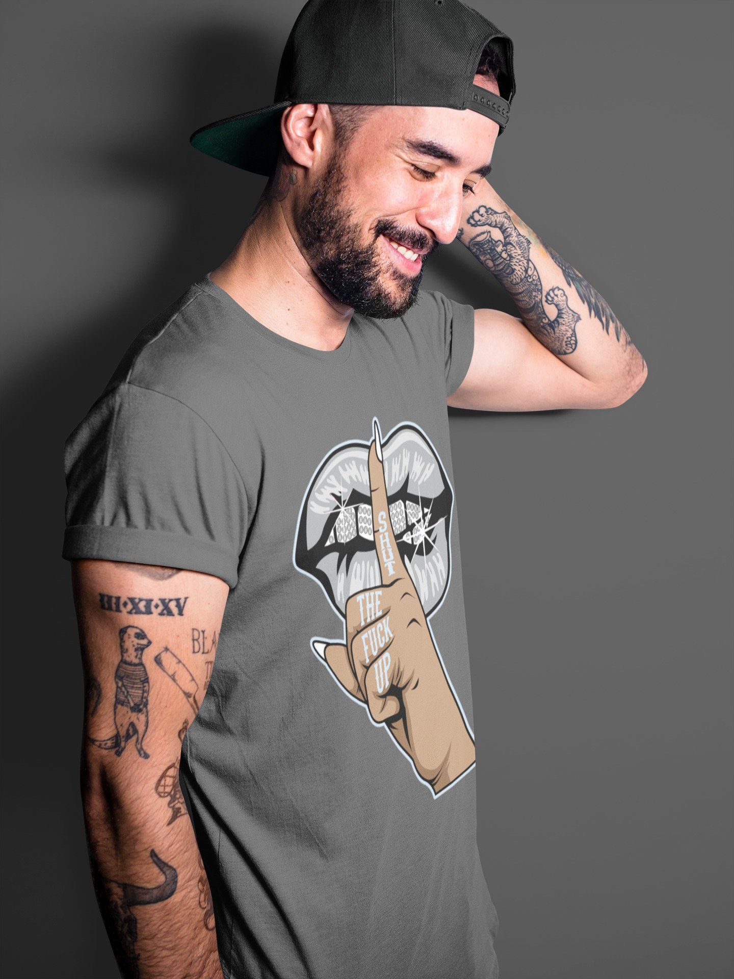 Lips Hand Unisex Tops - Air Jordan 11 Cool Grey