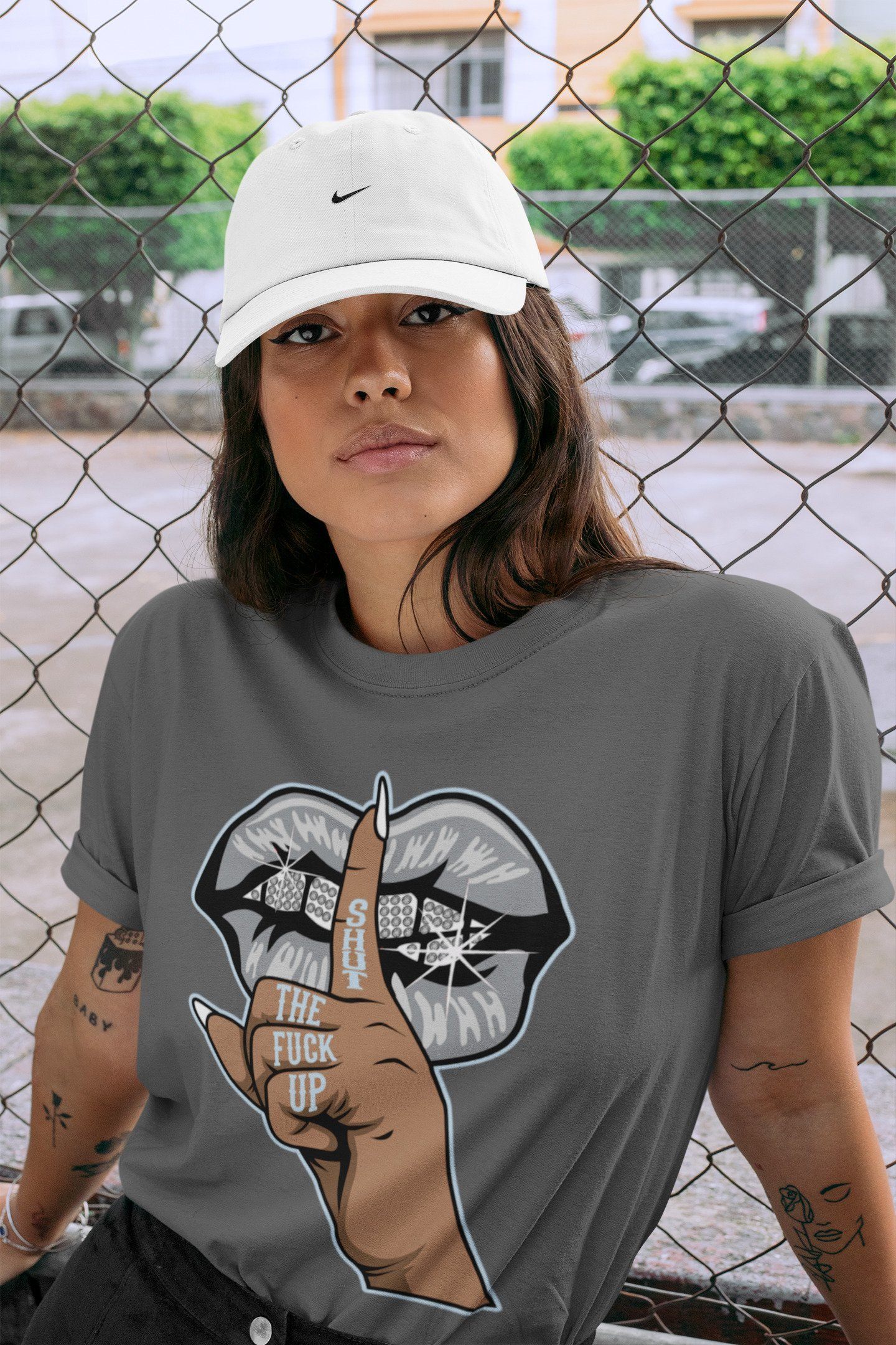 Lips Hand Unisex Tops - Air Jordan 11 Cool Grey