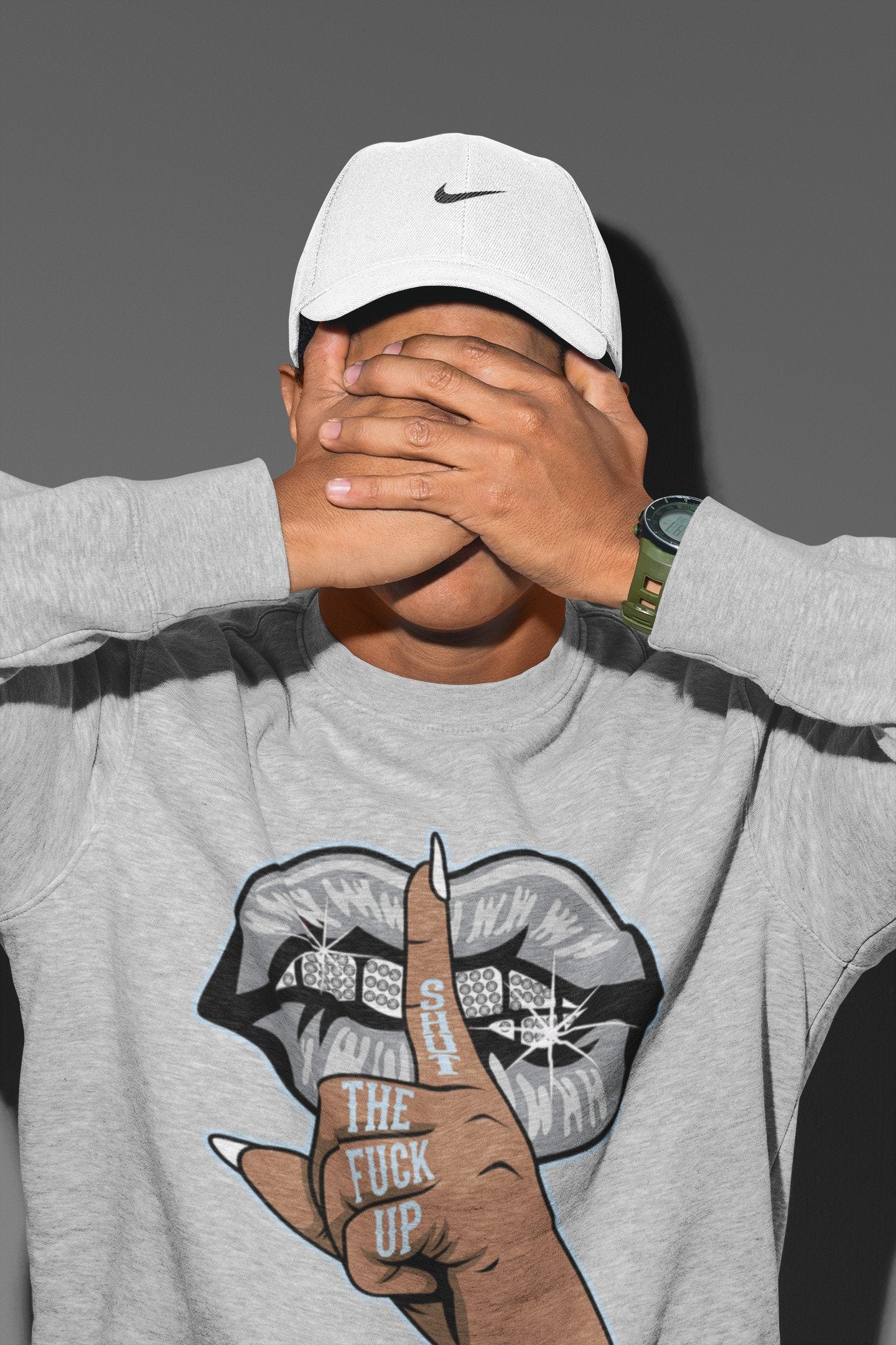 Lips Hand Unisex Tops - Air Jordan 11 Cool Grey