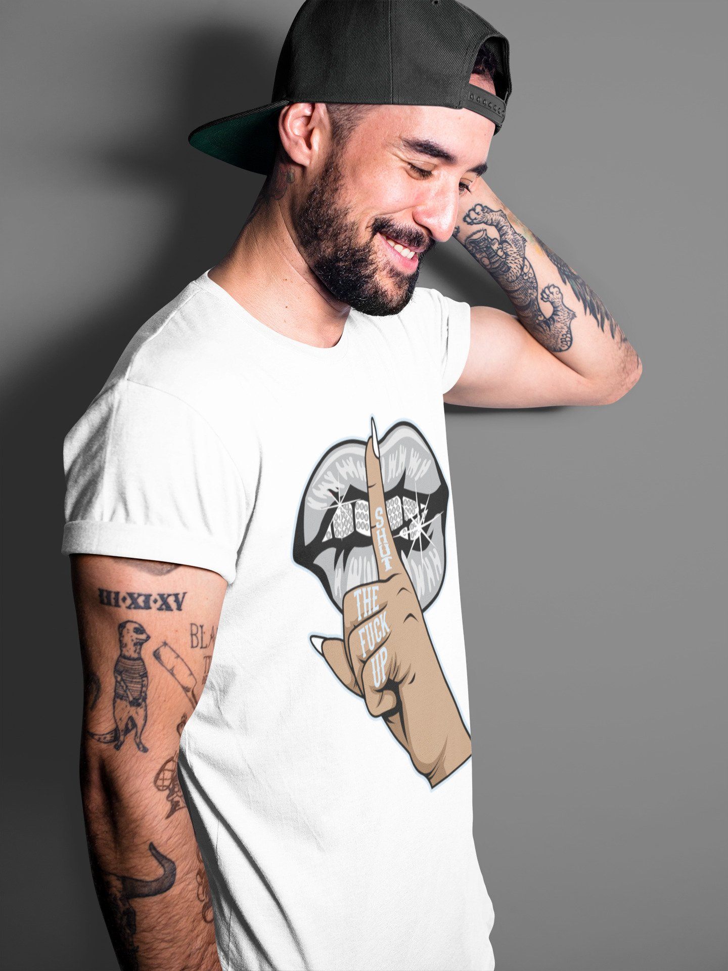 Lips Hand Unisex Tops - Air Jordan 11 Cool Grey