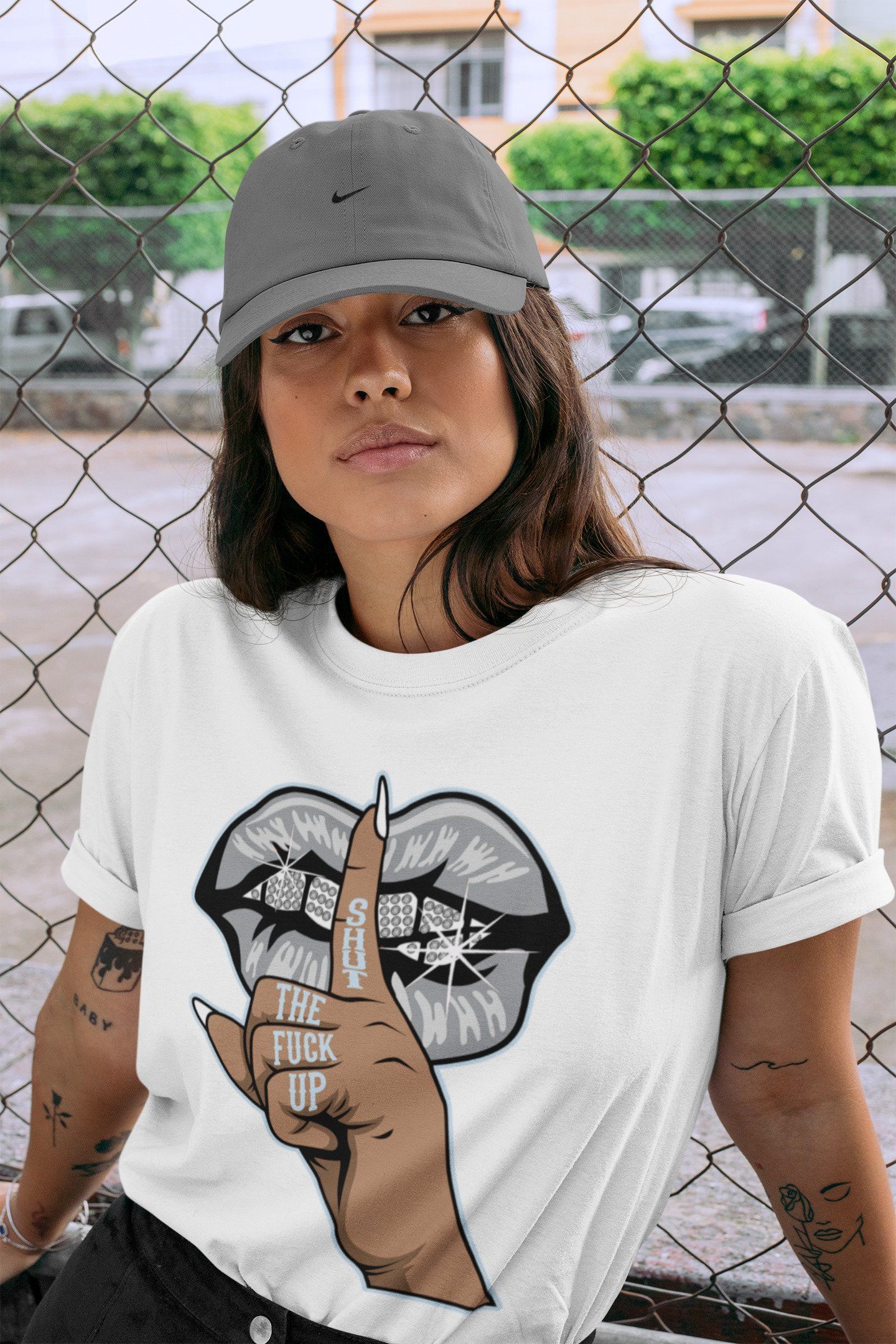 Lips Hand Unisex Tops - Air Jordan 11 Cool Grey