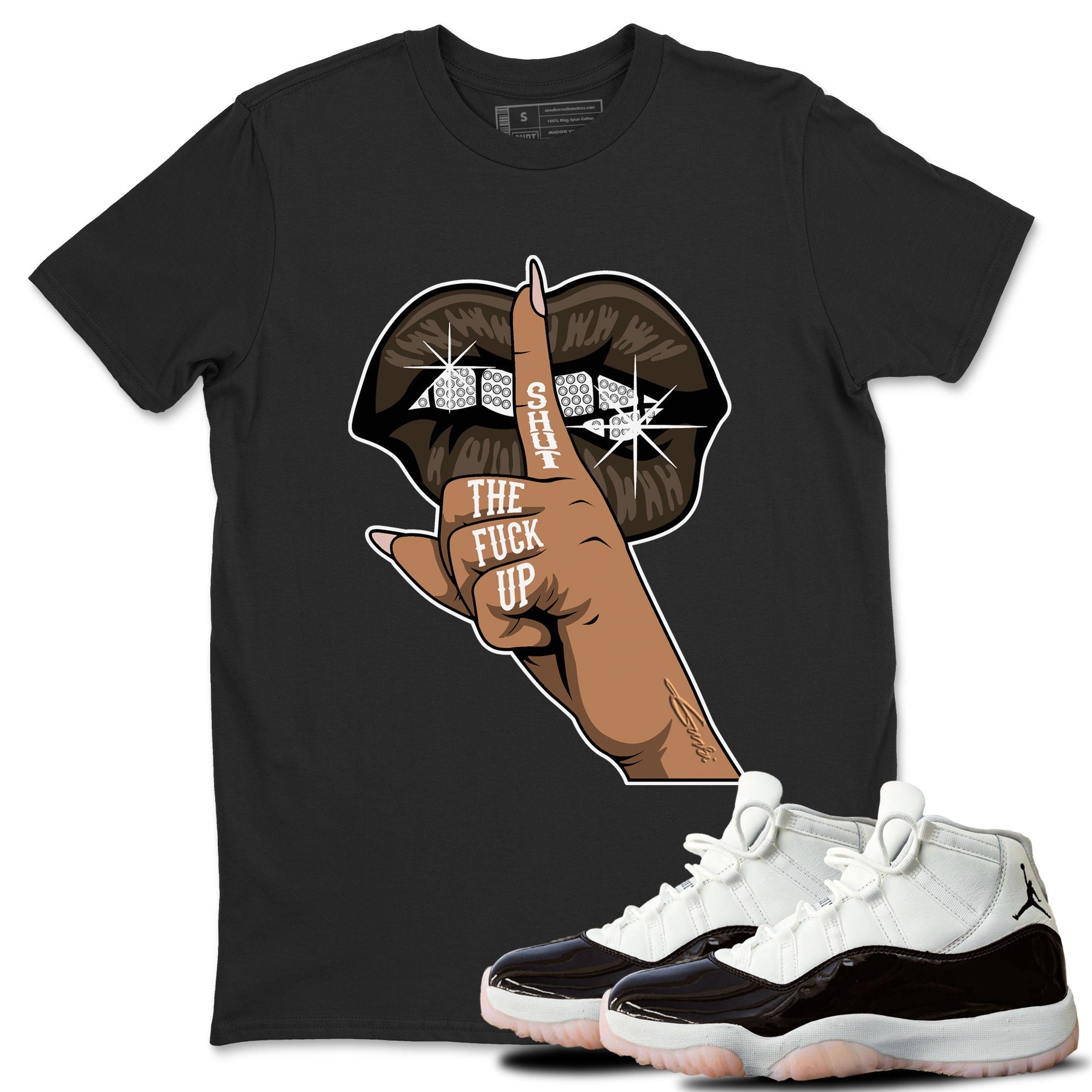 Lips Hand snkmatch Tee - Air Jordan 11 Neapolitan