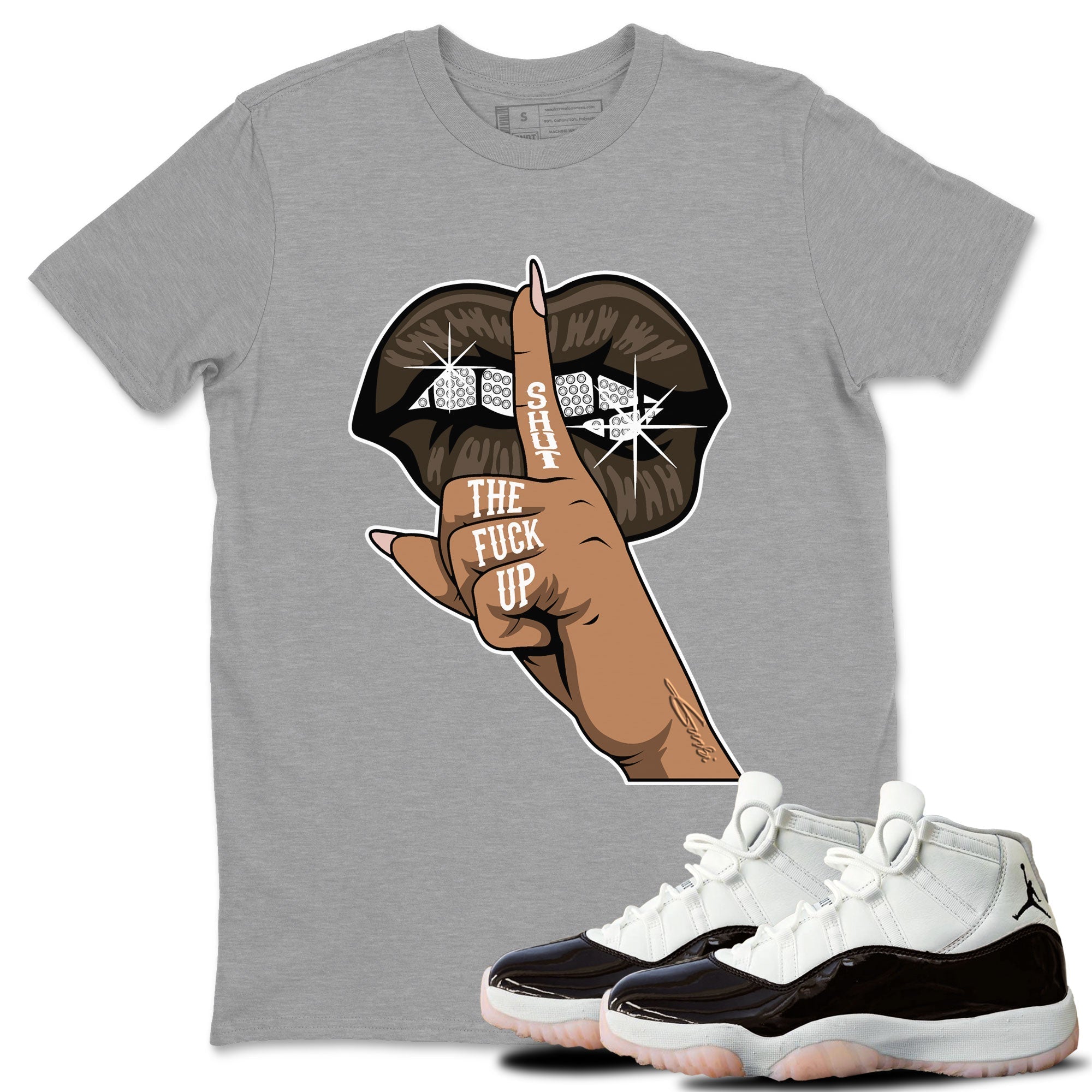 Lips Hand snkmatch Tee - Air Jordan 11 Neapolitan