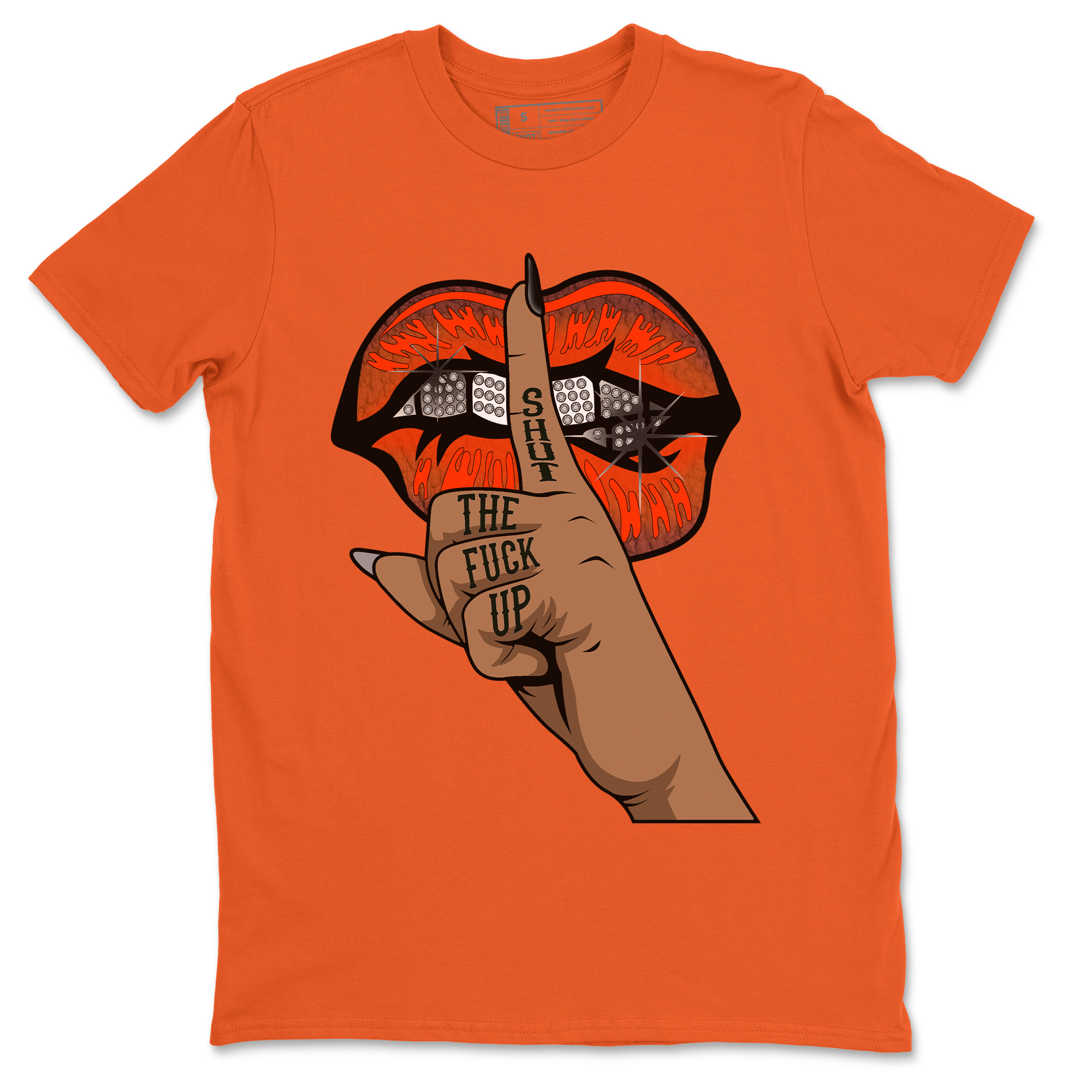 Lips Hand Unisex Tops - Air Jordan 12 Brilliant Orange