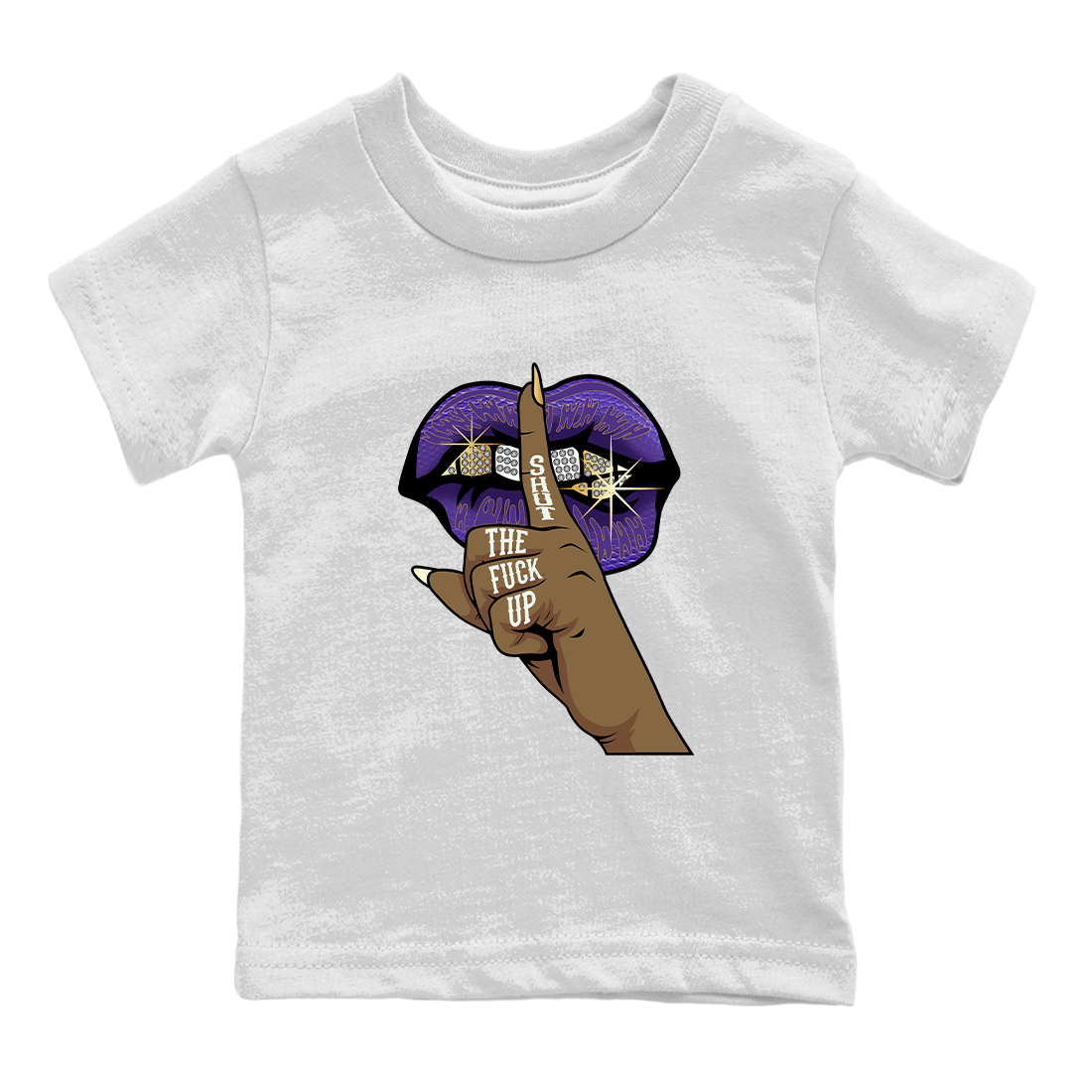 Lips Hand Kids Tops - Air Jordan 12 Field Purple