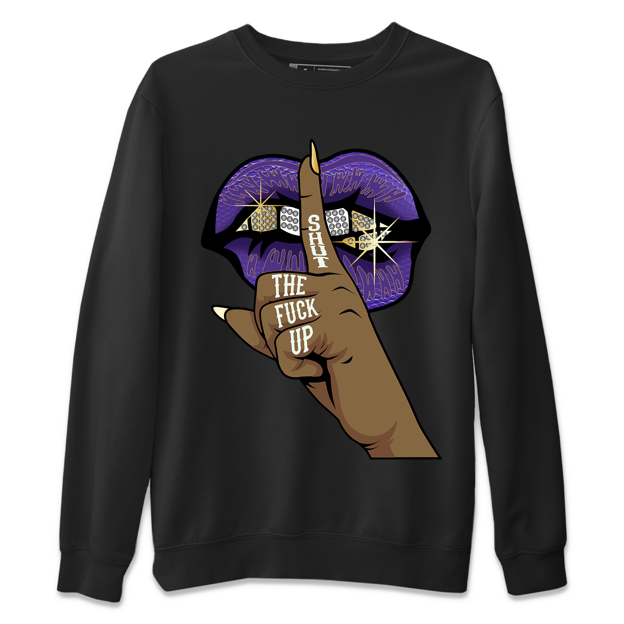 Lips Hand Unisex Tops - Air Jordan 12 Field Purple