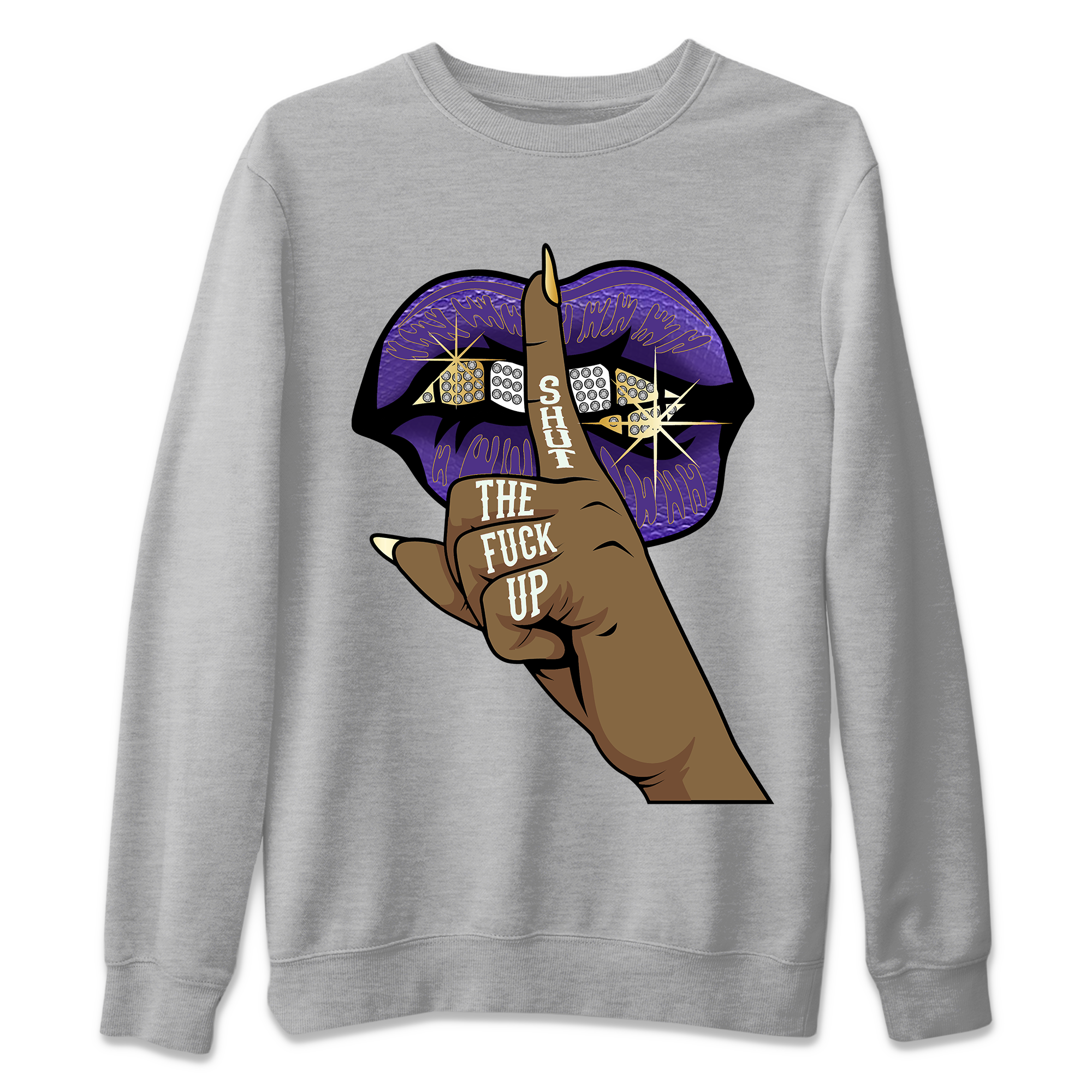 Lips Hand Unisex Tops - Air Jordan 12 Field Purple