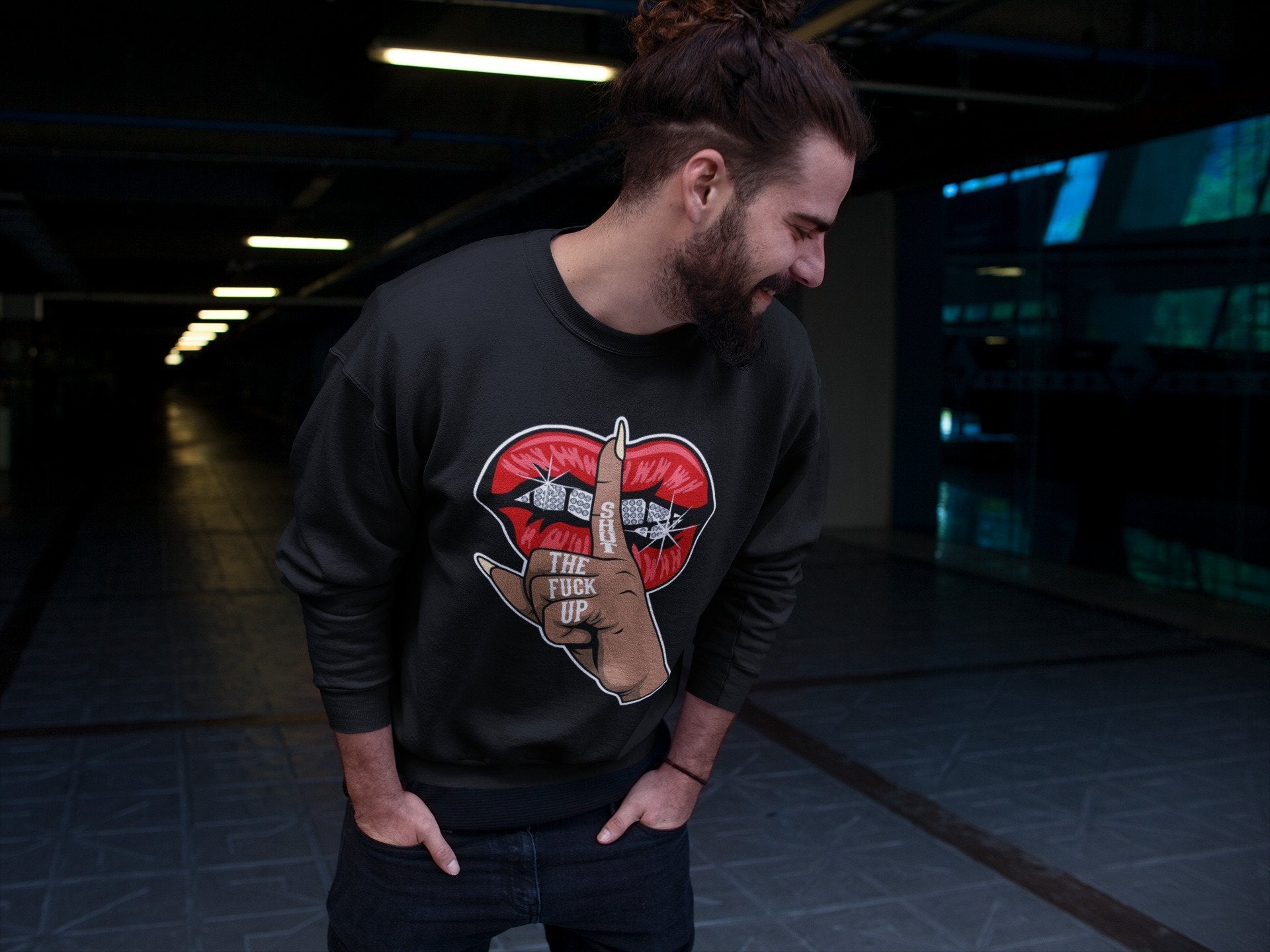 Lips Hand Unisex Tops - Air Jordan 2 OFF-WHITE Varsity Red