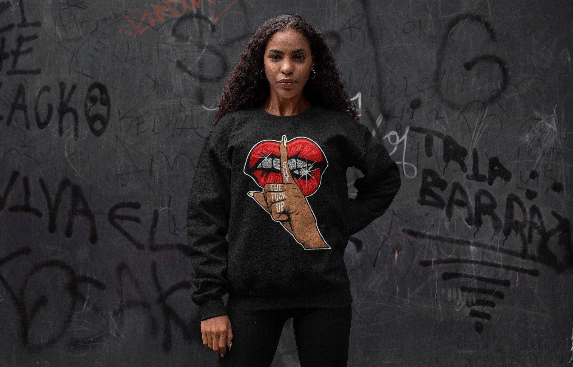 Lips Hand Unisex Tops - Air Jordan 2 OFF-WHITE Varsity Red