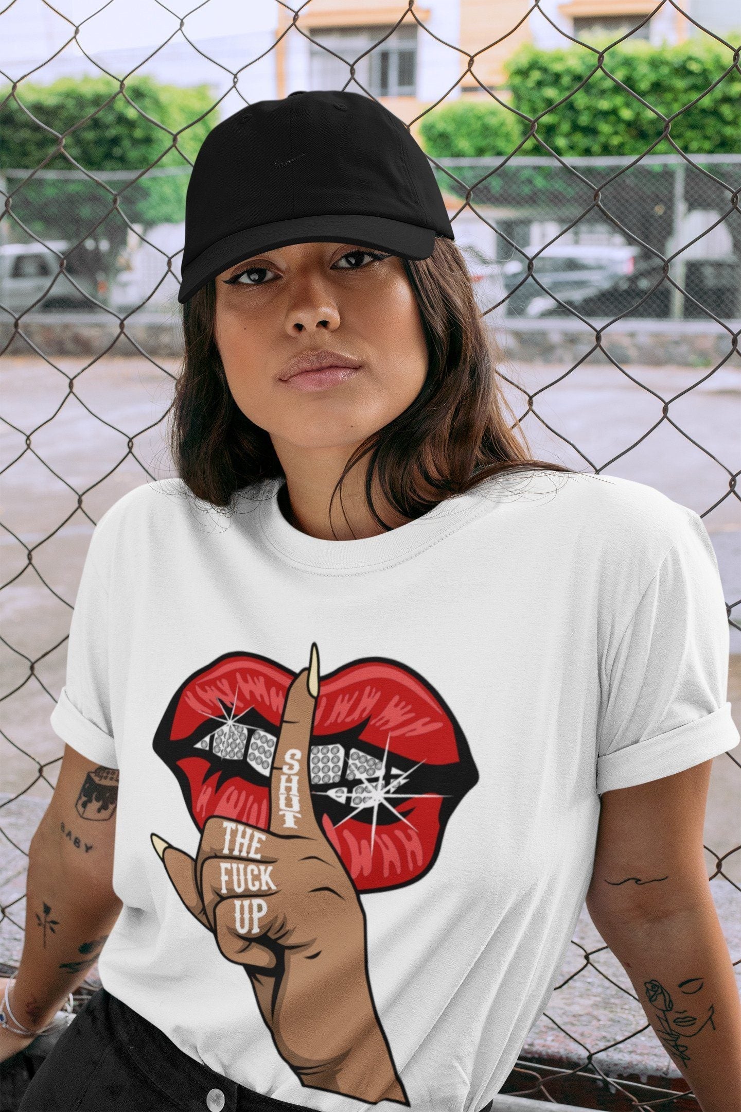 Lips Hand Unisex Tops - Air Jordan 2 OFF-WHITE Varsity Red