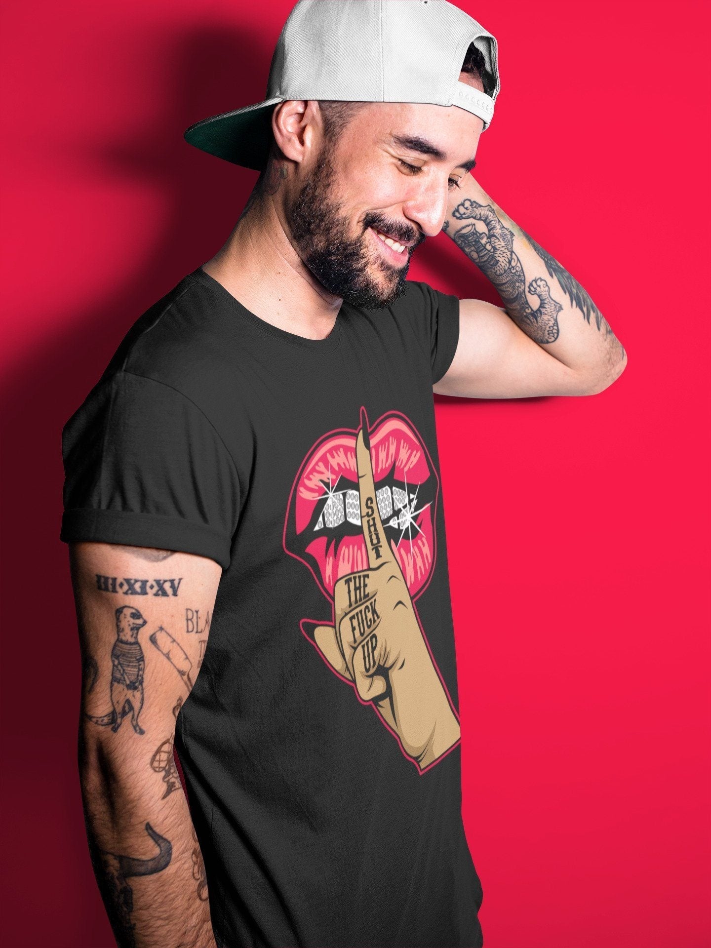 Lips Hand Unisex Tops - Air Jordan 4 Red Thunder