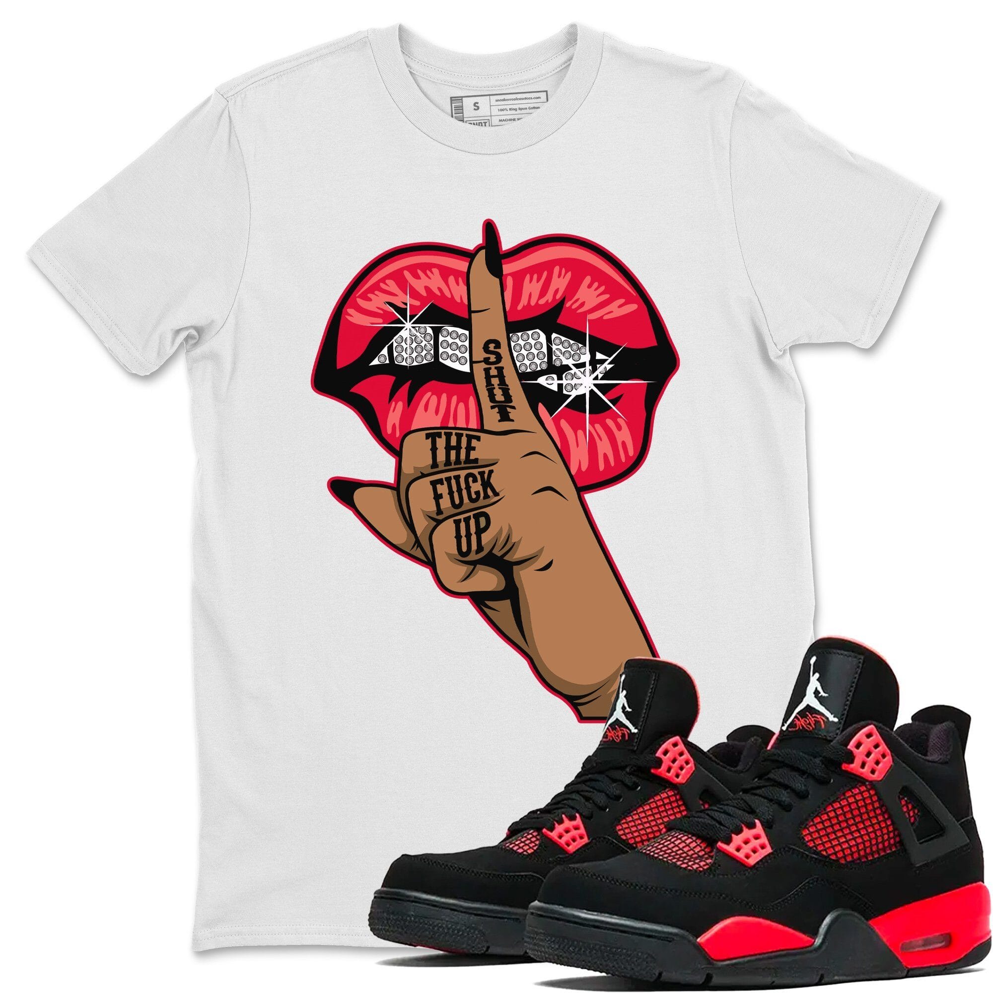 Lips Hand Unisex Tops - Air Jordan 4 Red Thunder