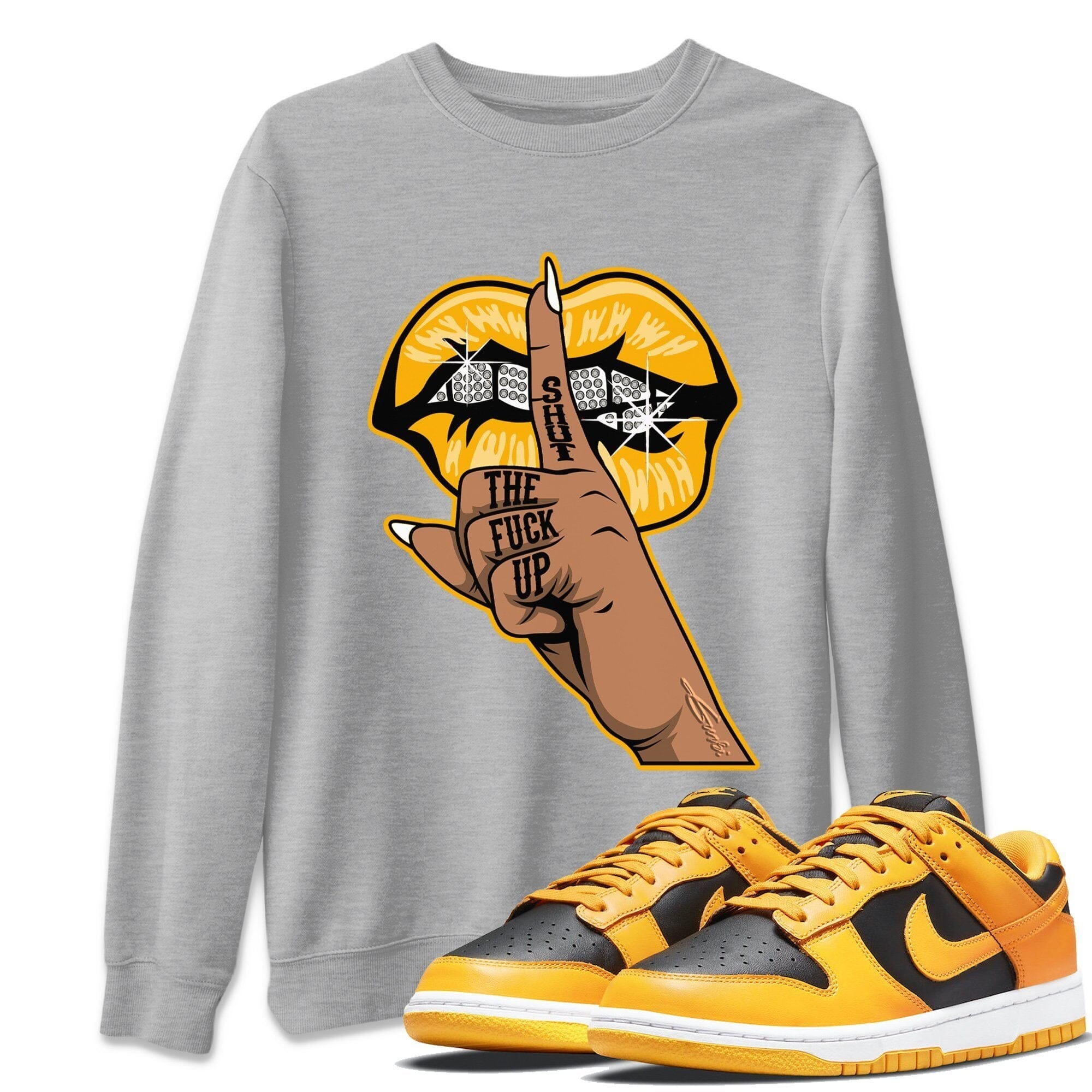 Lips Hand Unisex Tops - Dunk Championship Goldenrod