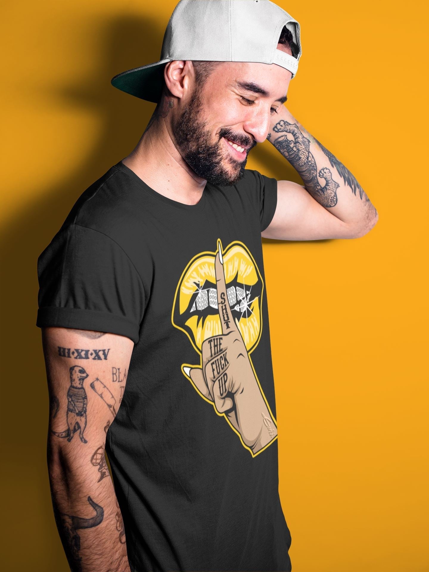 Lips Hand Unisex Tops - Dunk Championship Goldenrod