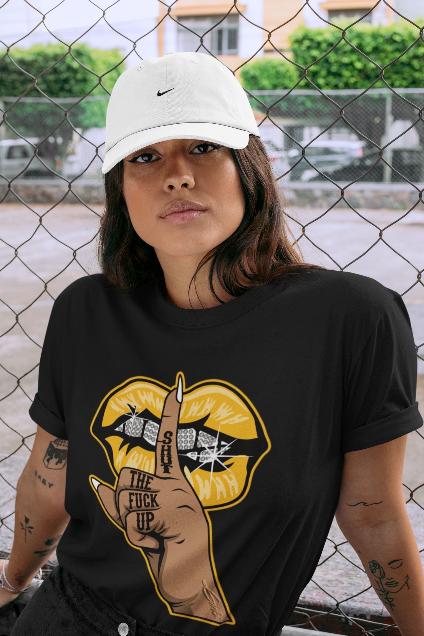 Lips Hand Unisex Tops - Dunk Championship Goldenrod