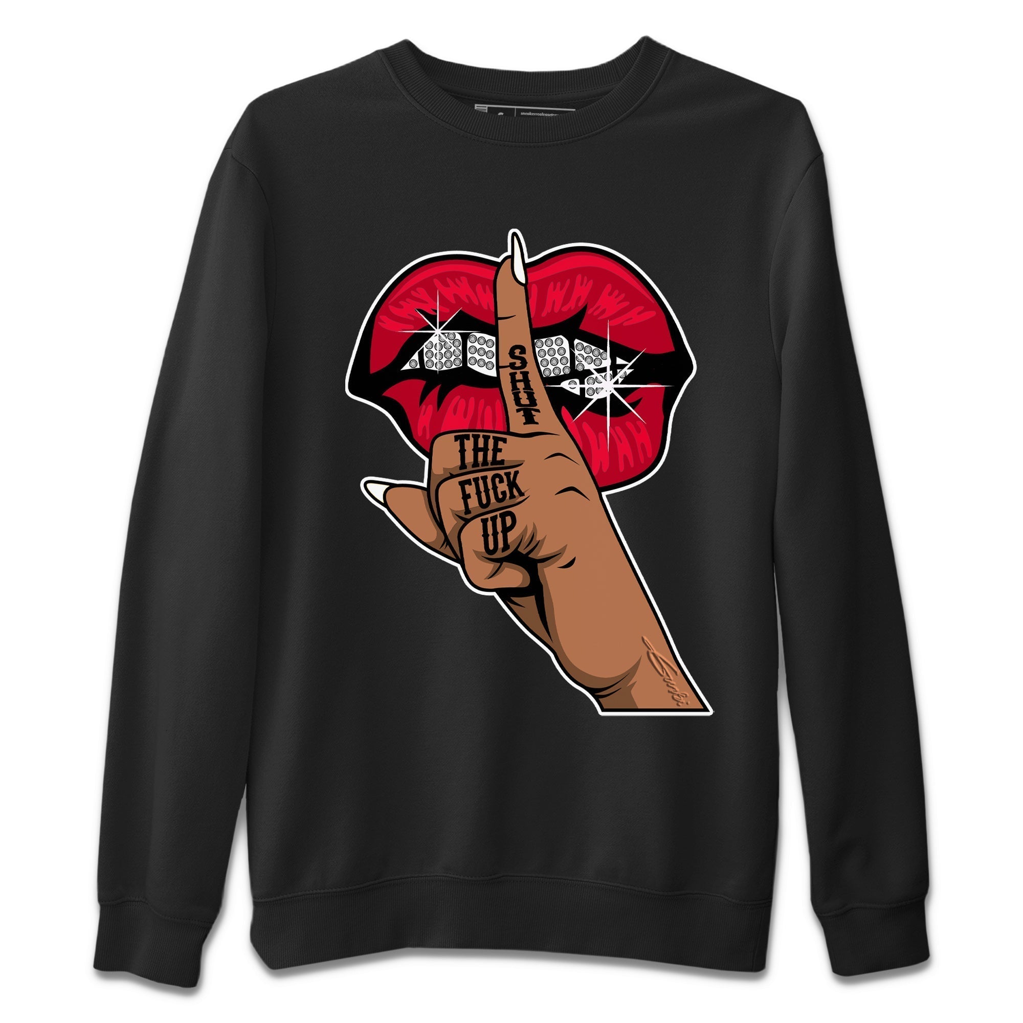 Lips Hand Unisex Tops - Air Jordan 1 Bred Patent