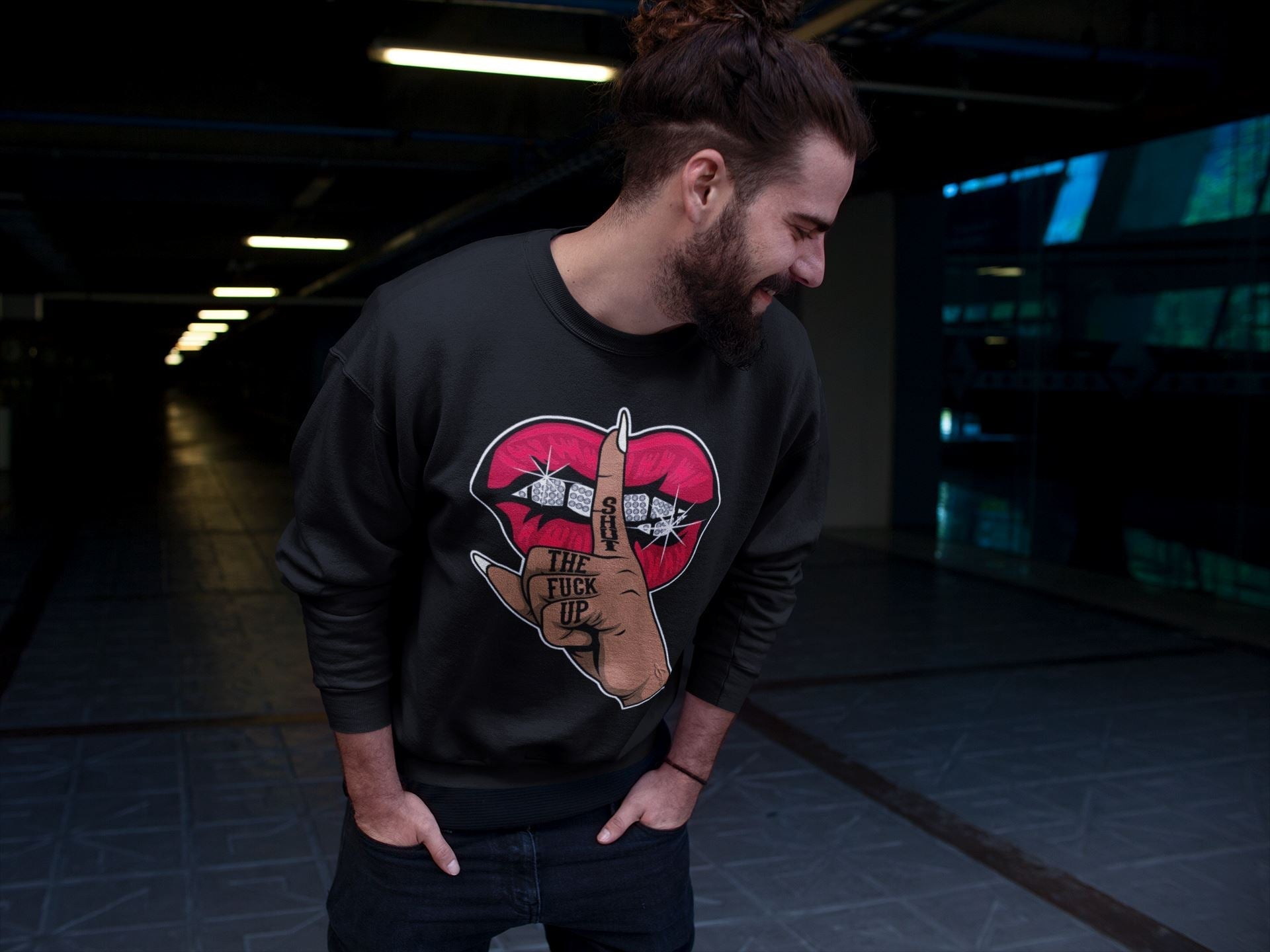 Lips Hand Unisex Tops - Air Jordan 1 Bred Patent