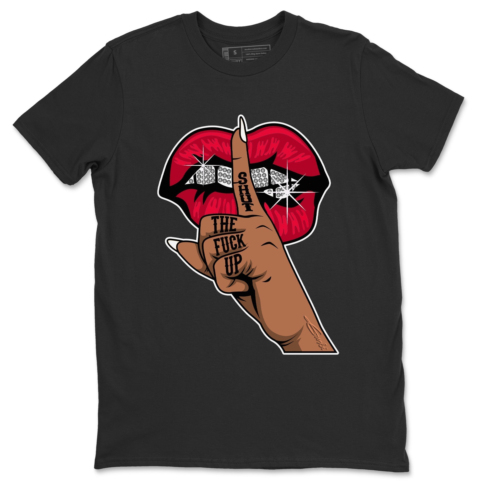 Lips Hand Unisex Tops - Air Jordan 1 Bred Patent
