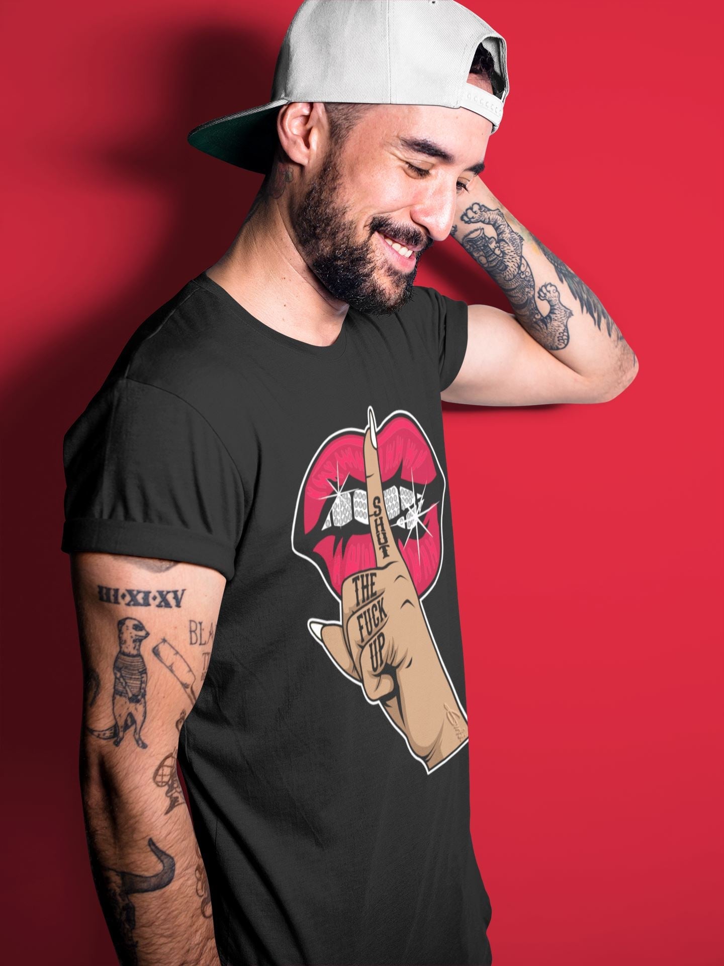 Lips Hand Unisex Tops - Air Jordan 1 Bred Patent