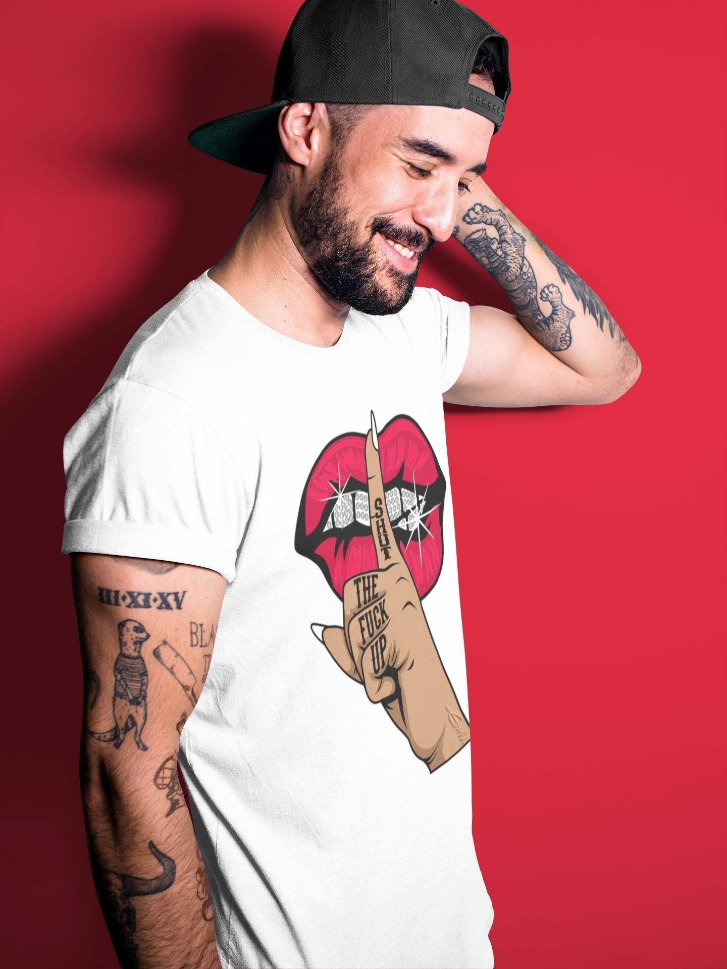 Lips Hand Unisex Tops - Air Jordan 1 Bred Patent