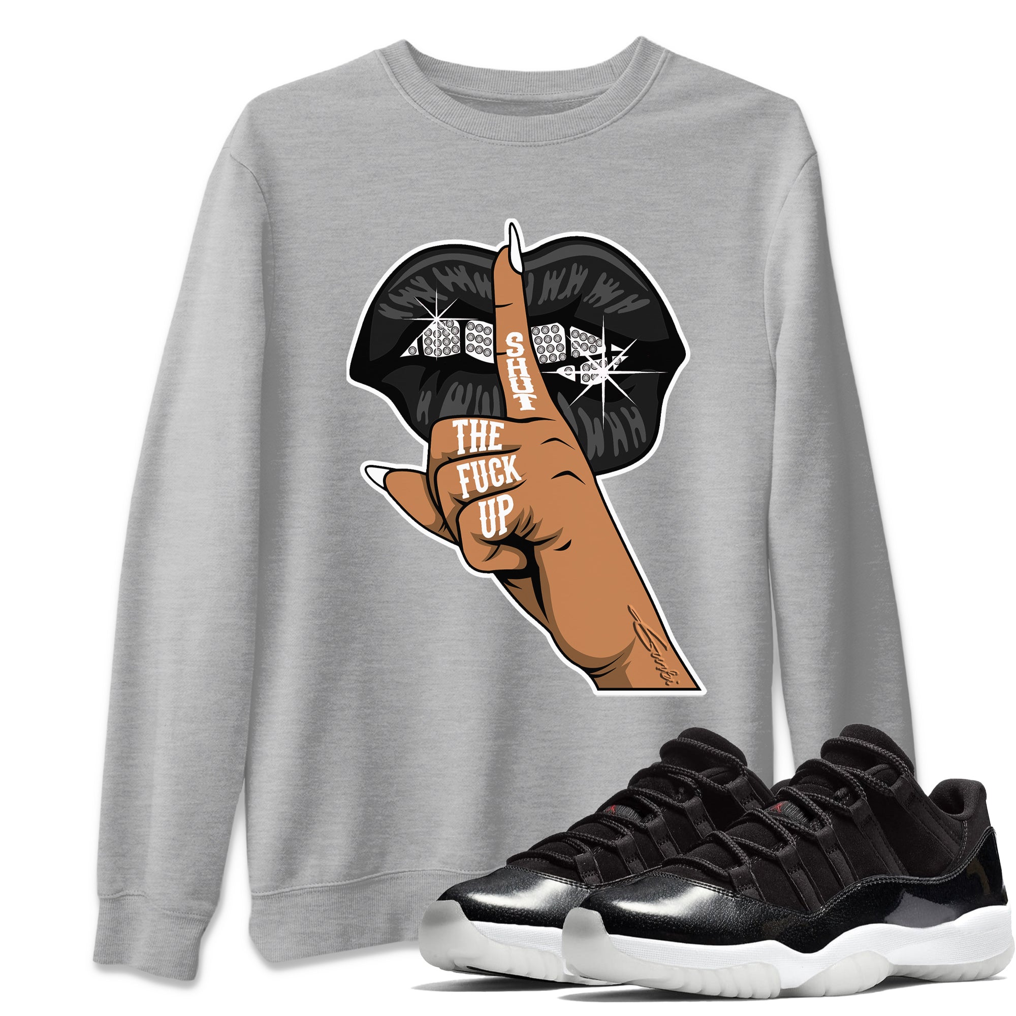 Lips Hand Unisex Tops - Air Jordan 11 72-10