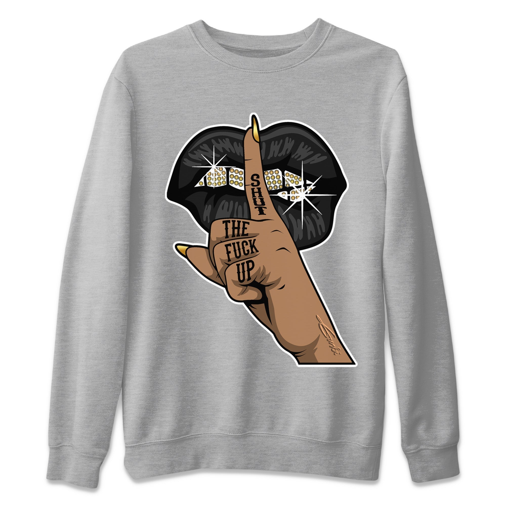 Lips Hand Unisex Tops - Air Jordan 12 Black Taxi