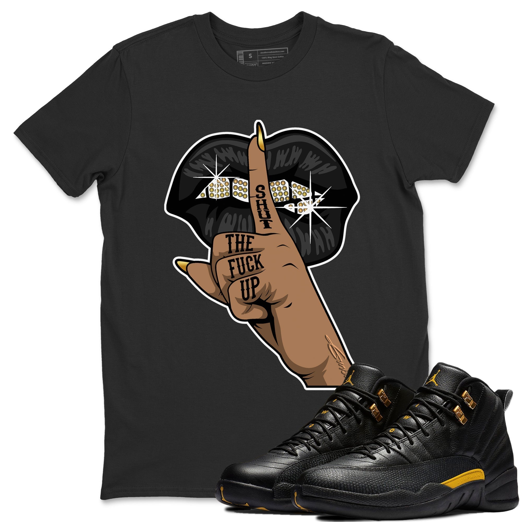Lips Hand Unisex Tops - Air Jordan 12 Black Taxi