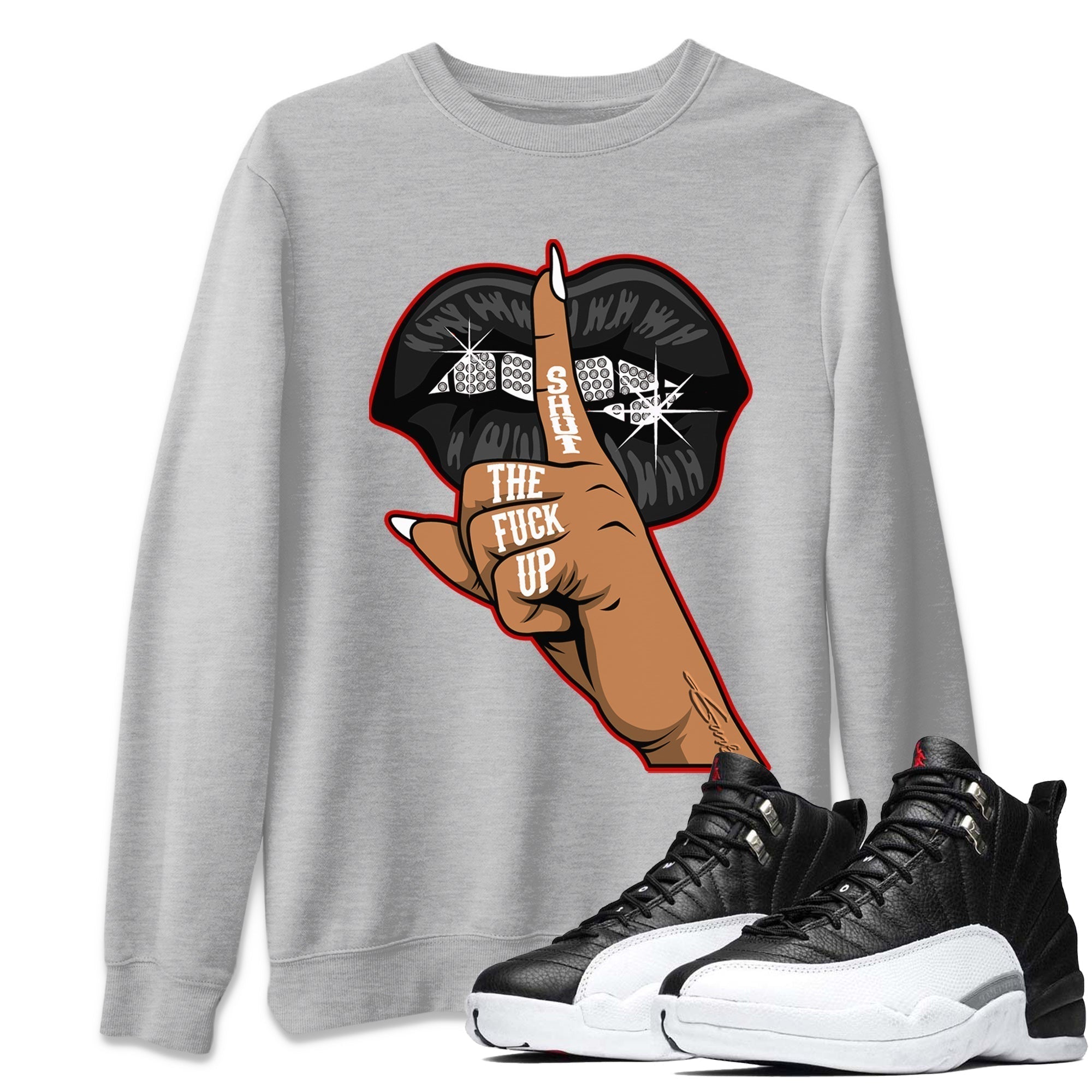 Lips Hand Unisex Tops - Air Jordan 12 Playoffs