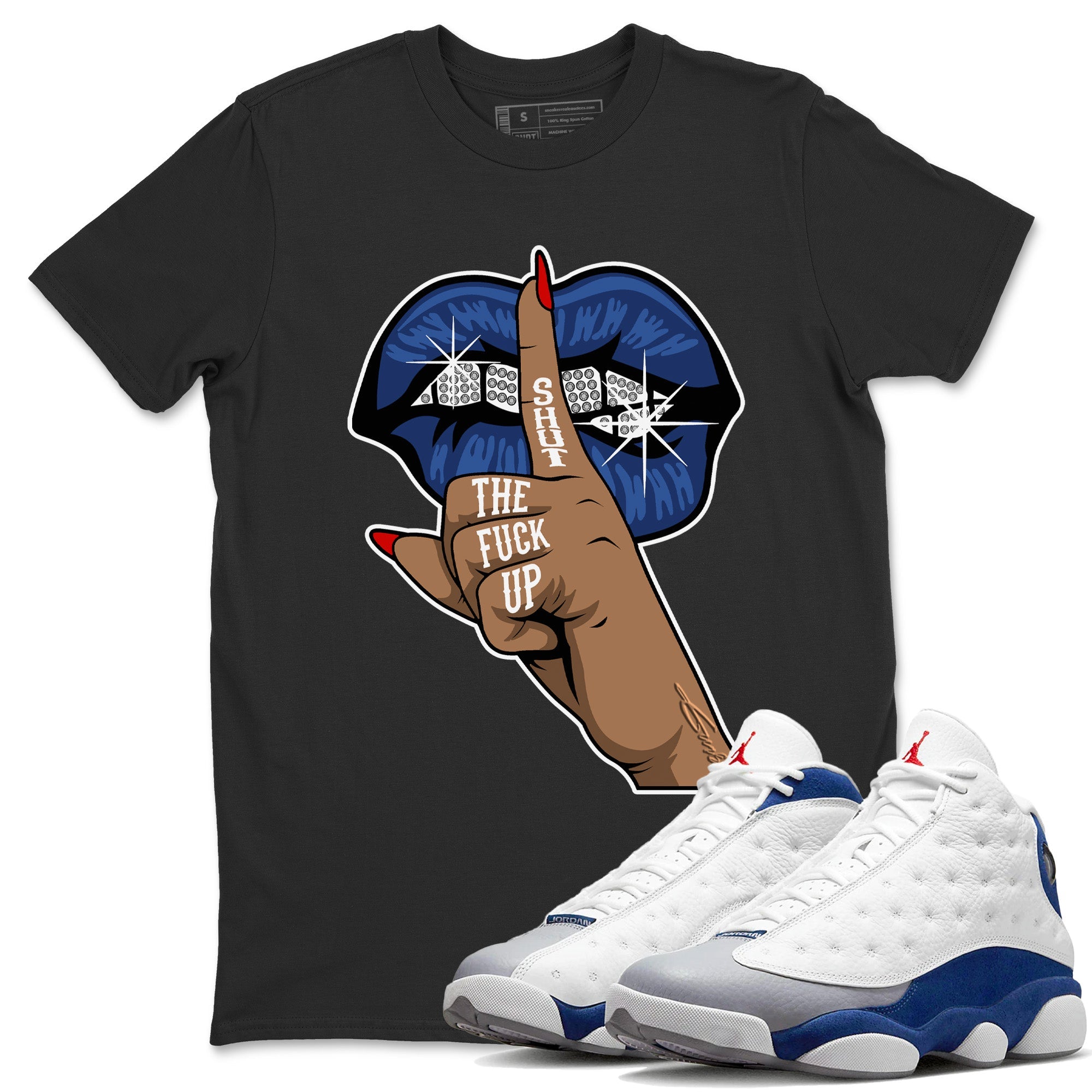 Lips Hand Unisex Tops - Air Jordan 13 French Blue