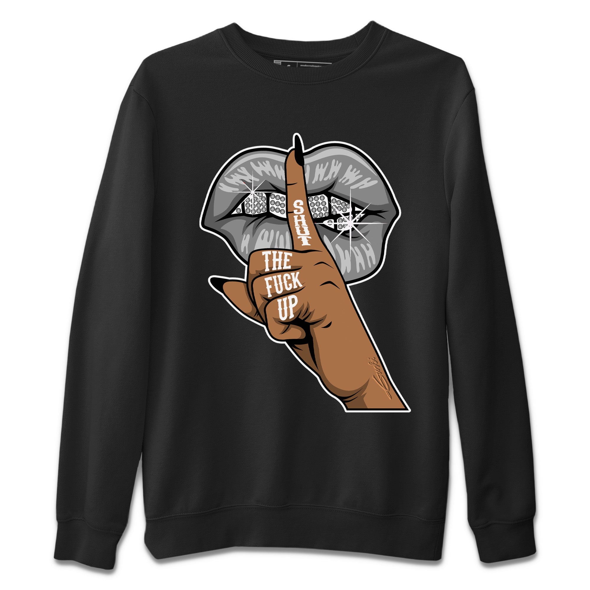 Lips Hand Unisex Tops - Air Jordan 4 Military Black