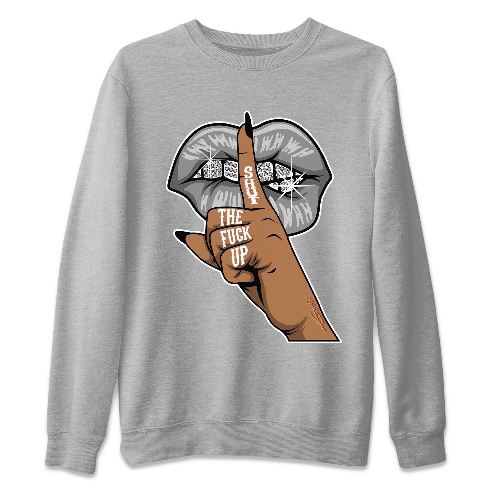 Lips Hand Unisex Tops - Air Jordan 4 Military Black