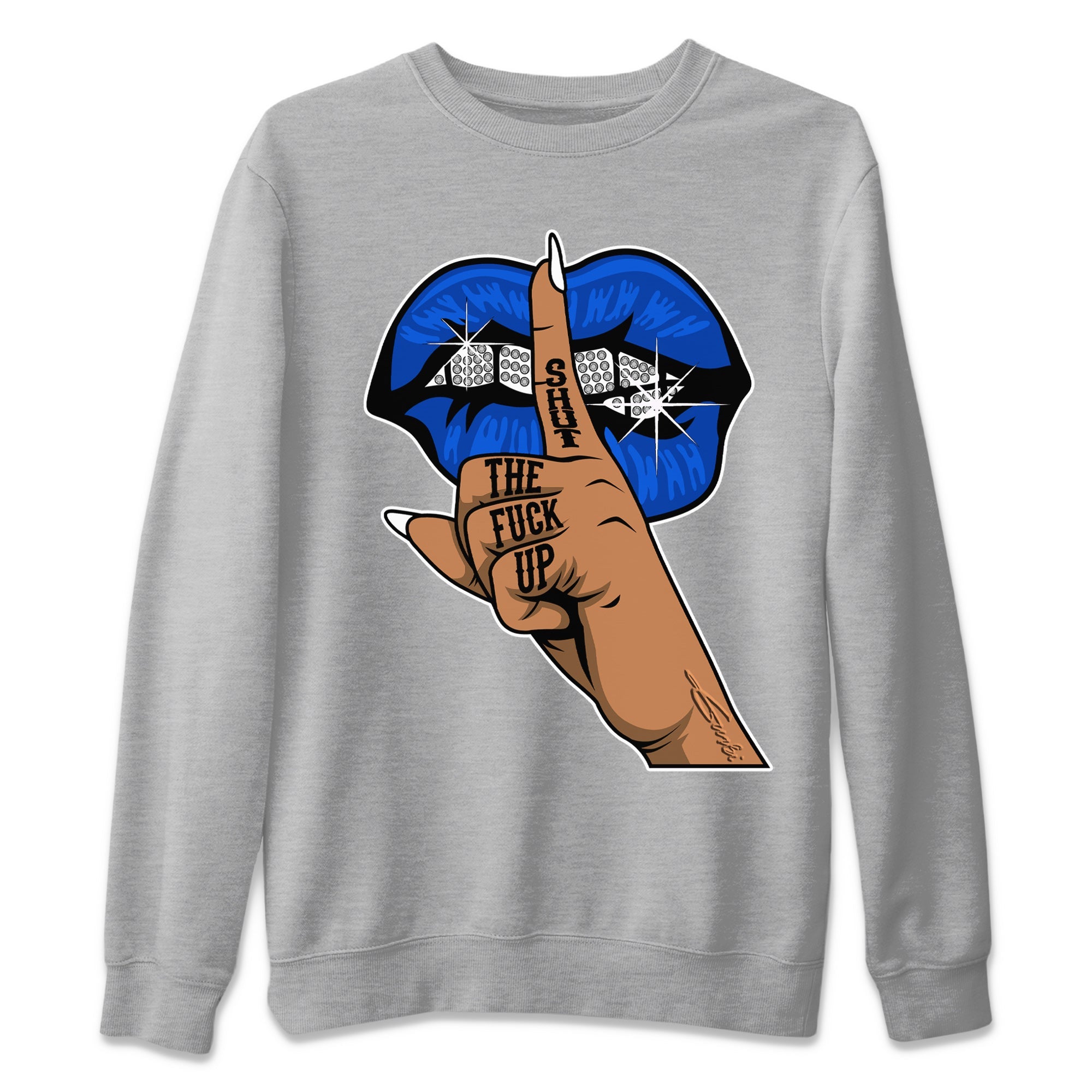 Lips Hand Unisex Tops - Air Jordan 5 Racer Blue