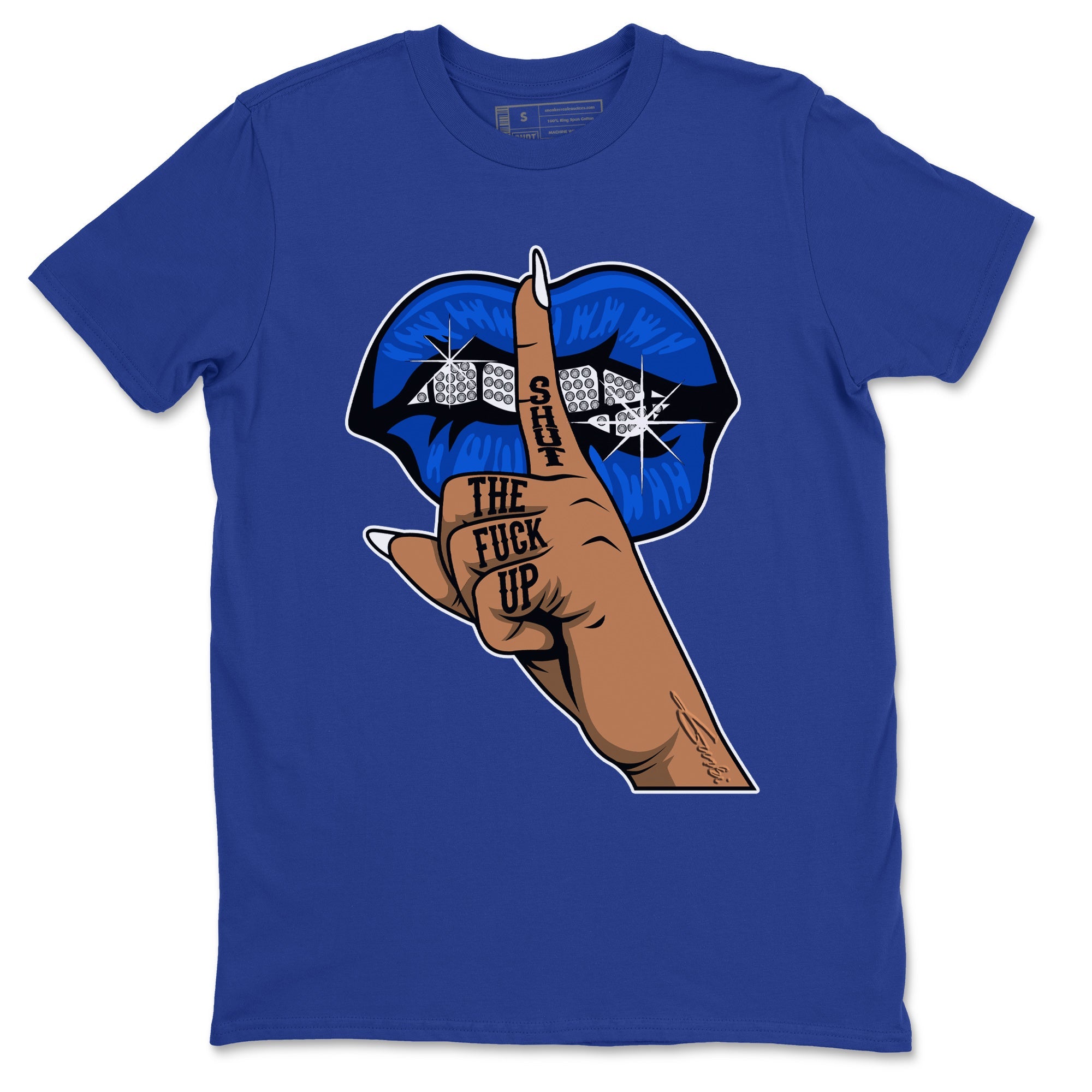 Lips Hand Unisex Tops - Air Jordan 5 Racer Blue