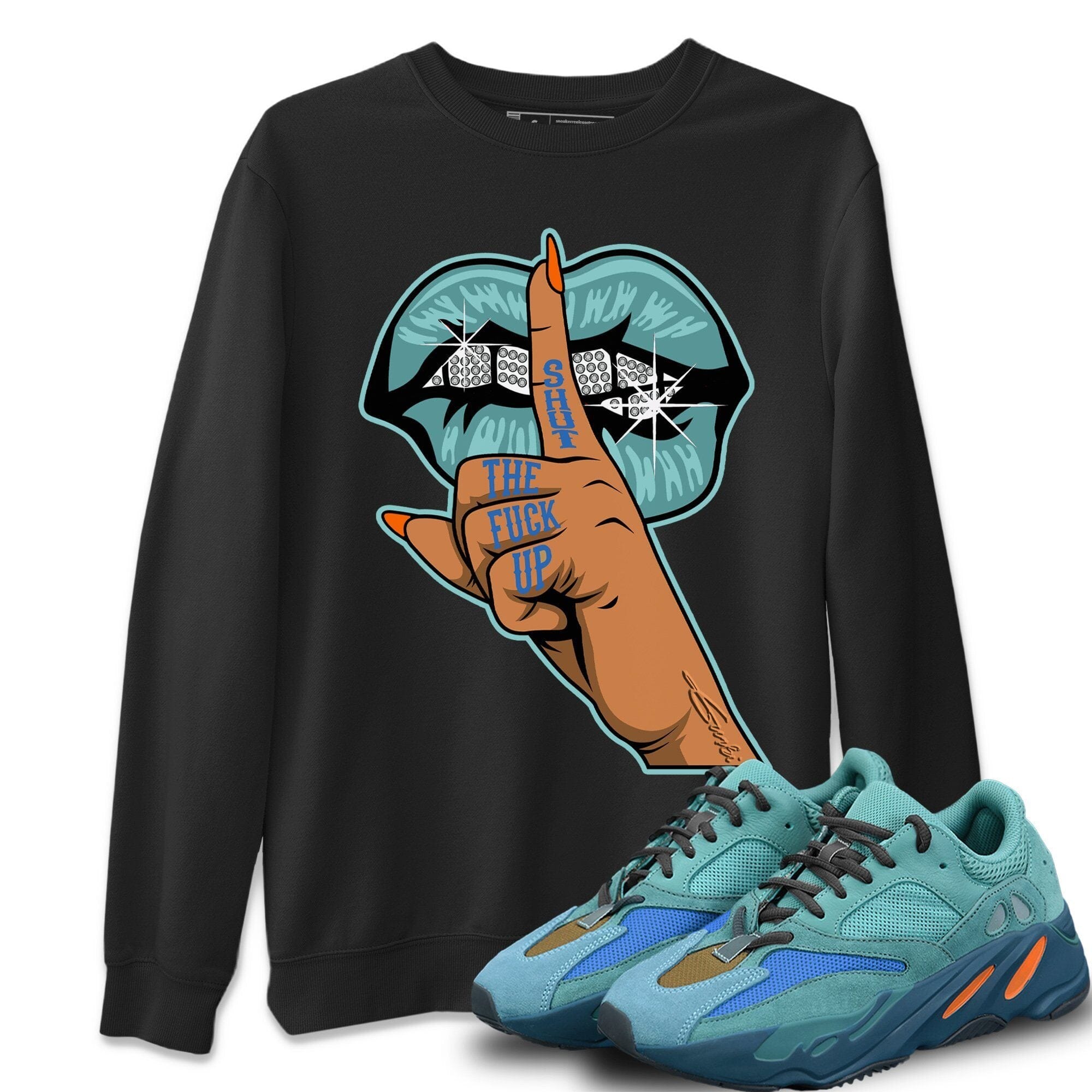 Lips Hand Unisex Tops - Yeezy 700 Faded Azure