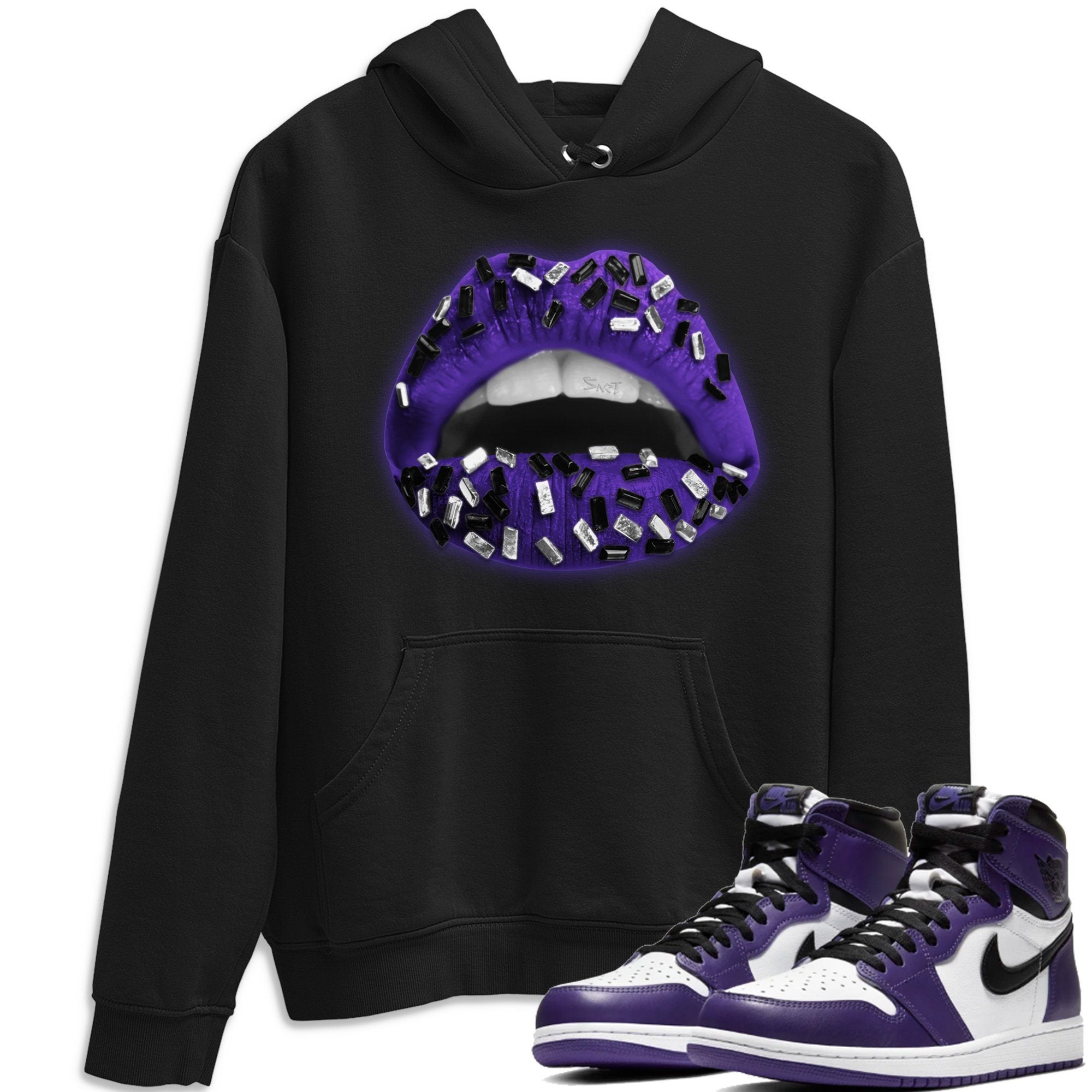 Lips Jewel Unisex Tops - Air Jordan 1 Court Purple