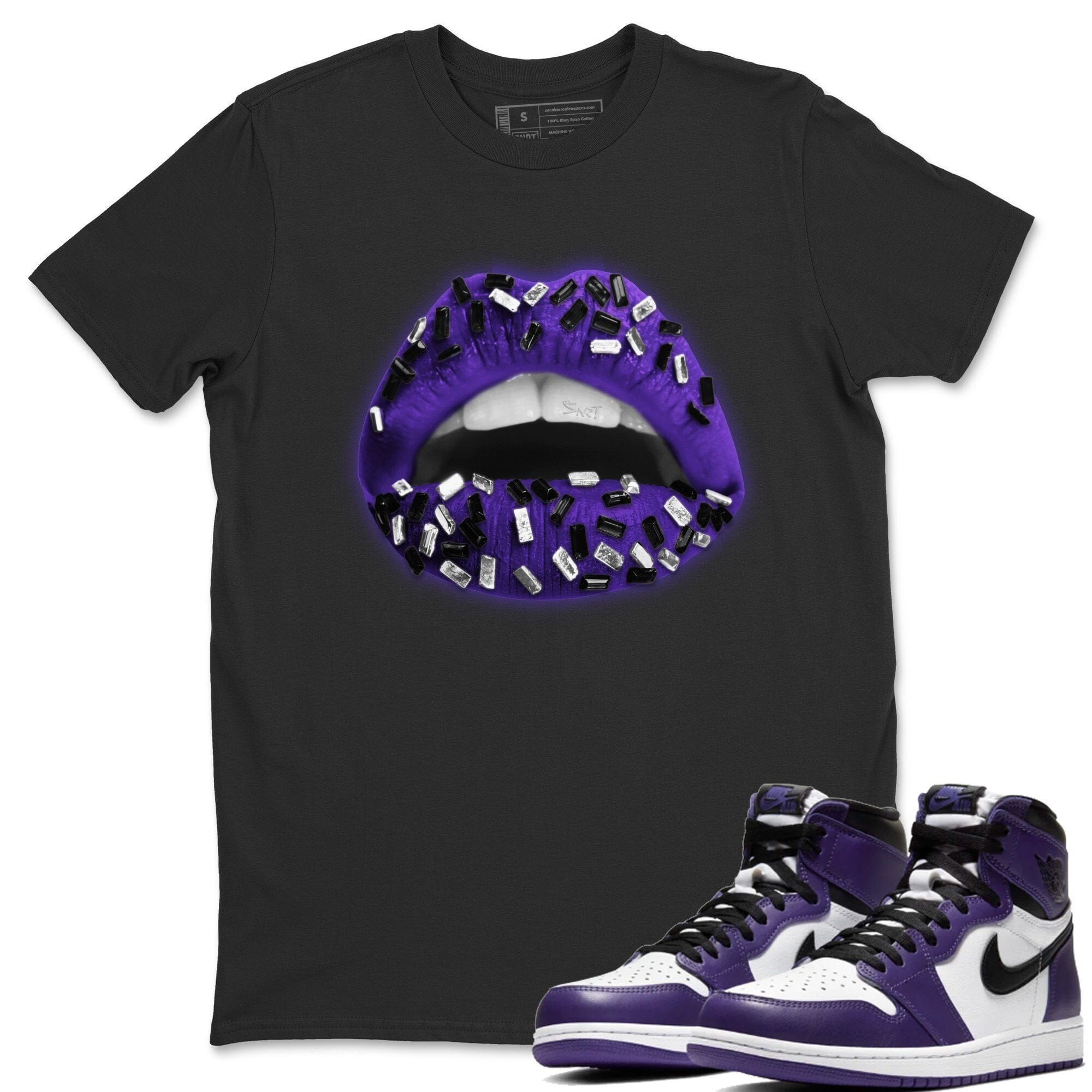 Lips Jewel Unisex Tops - Air Jordan 1 Court Purple