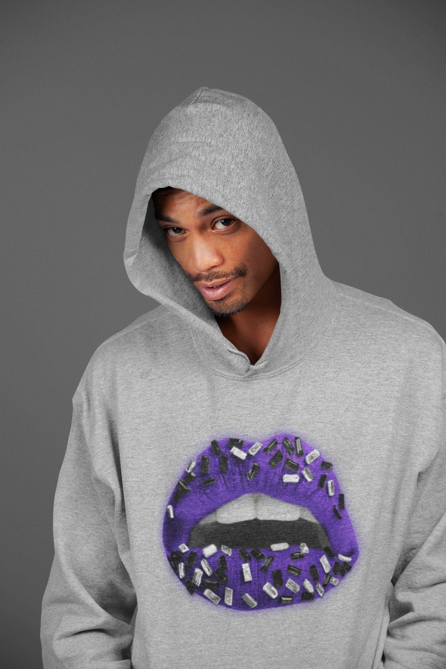 Lips Jewel Unisex Tops - Air Jordan 1 Court Purple
