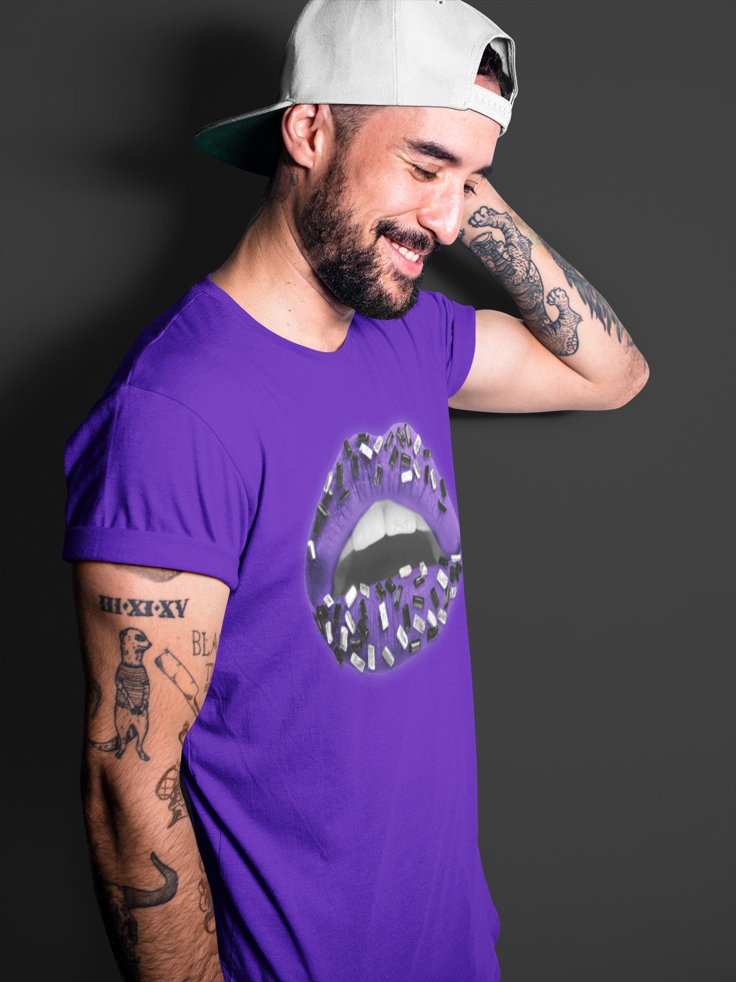 Lips Jewel Unisex Tops - Air Jordan 1 Court Purple