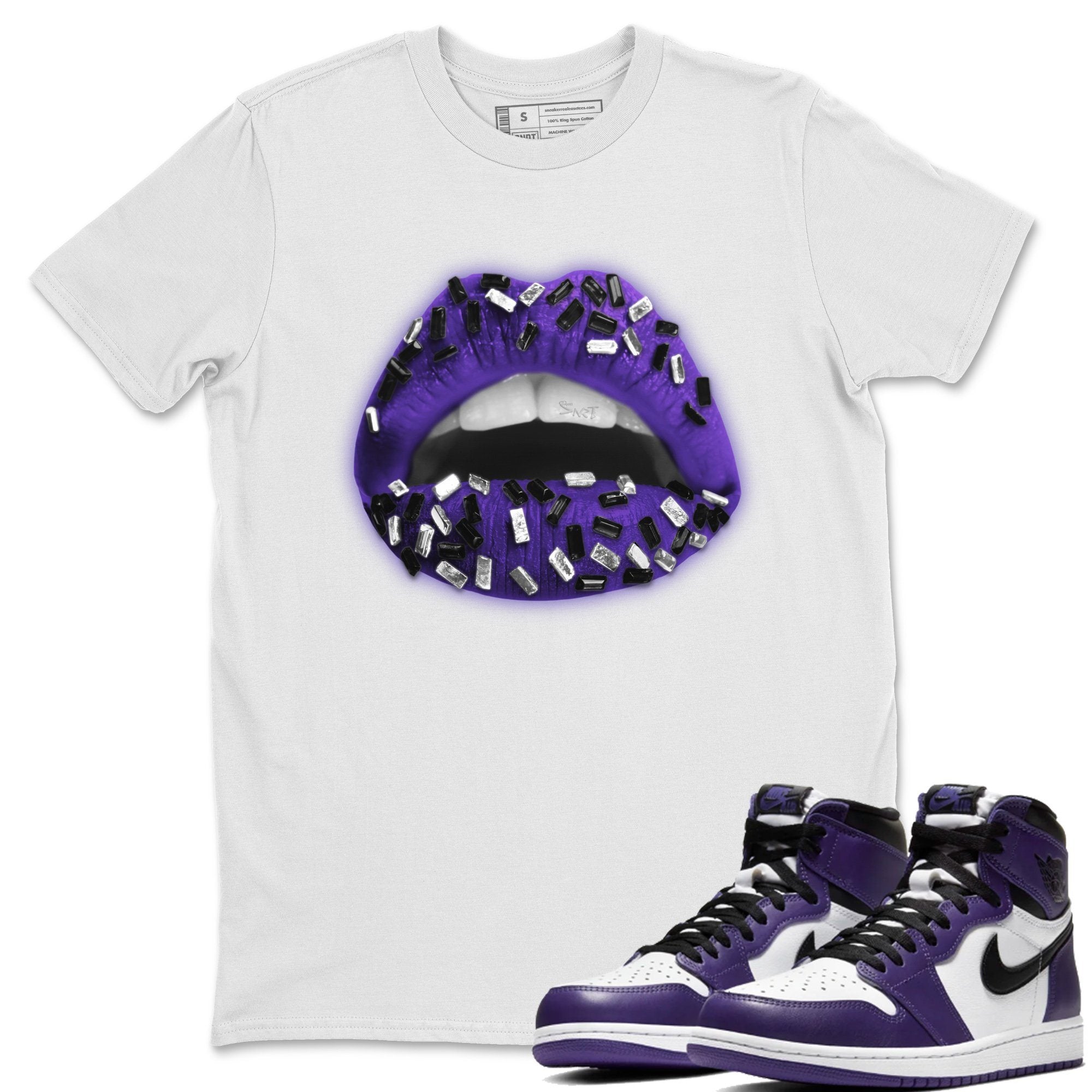 Lips Jewel Unisex Tops - Air Jordan 1 Court Purple