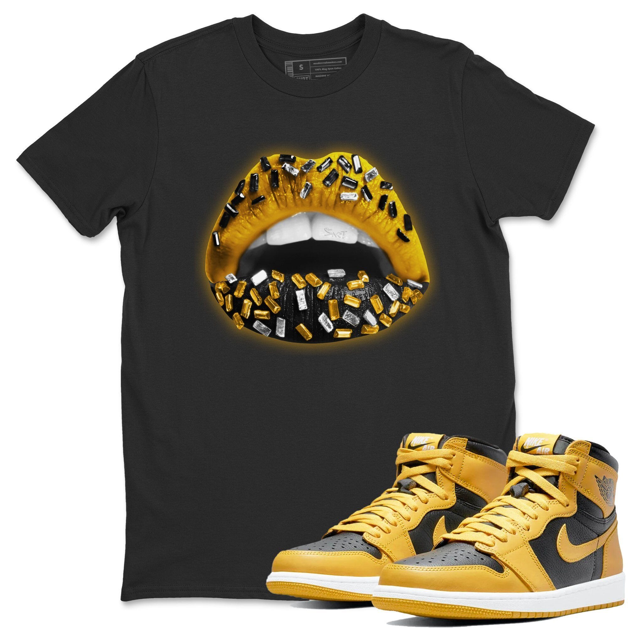 Lips Jewel Unisex Tops - Air Jordan 1 Pollen