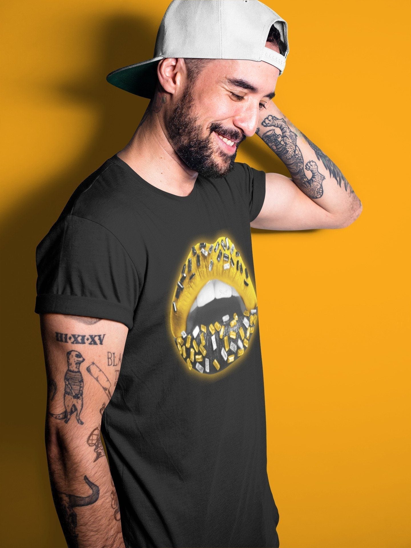 Lips Jewel Unisex Tops - Air Jordan 1 Pollen