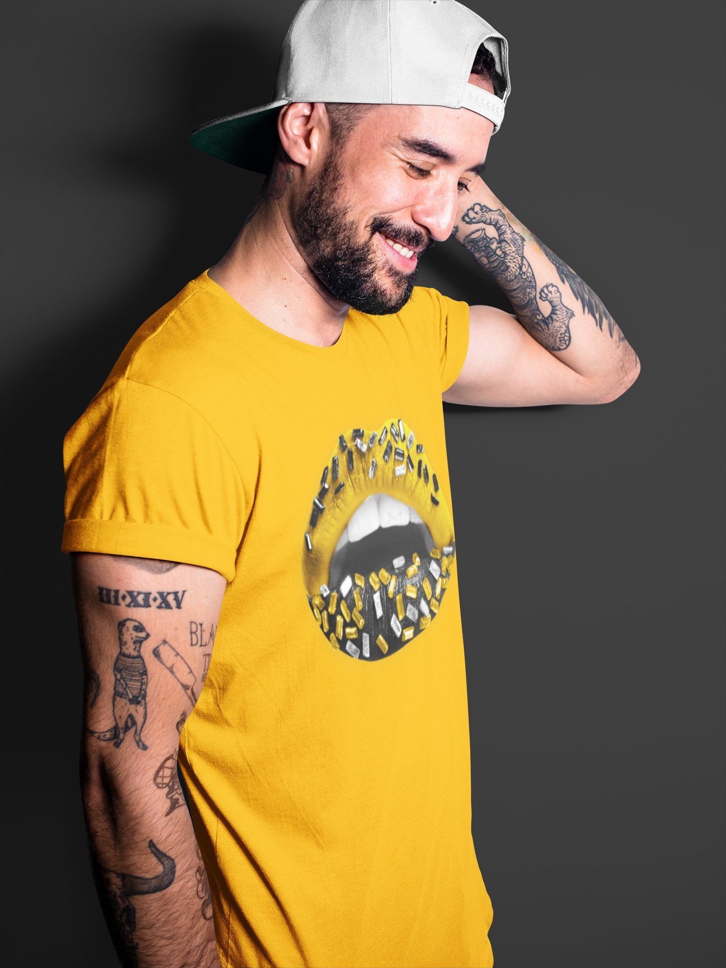 Lips Jewel Unisex Tops - Air Jordan 1 Pollen