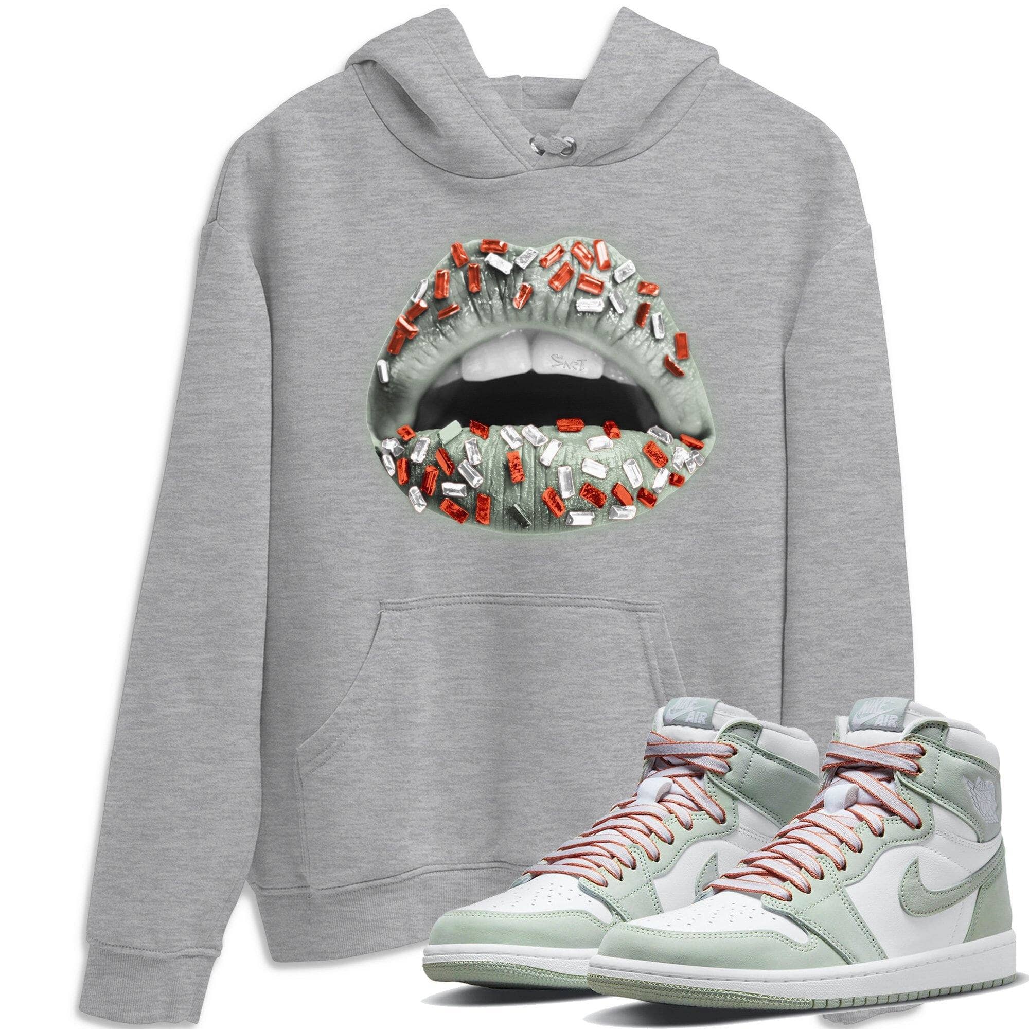 Lips Jewel Unisex Tops - Air Jordan 1 Seafoam