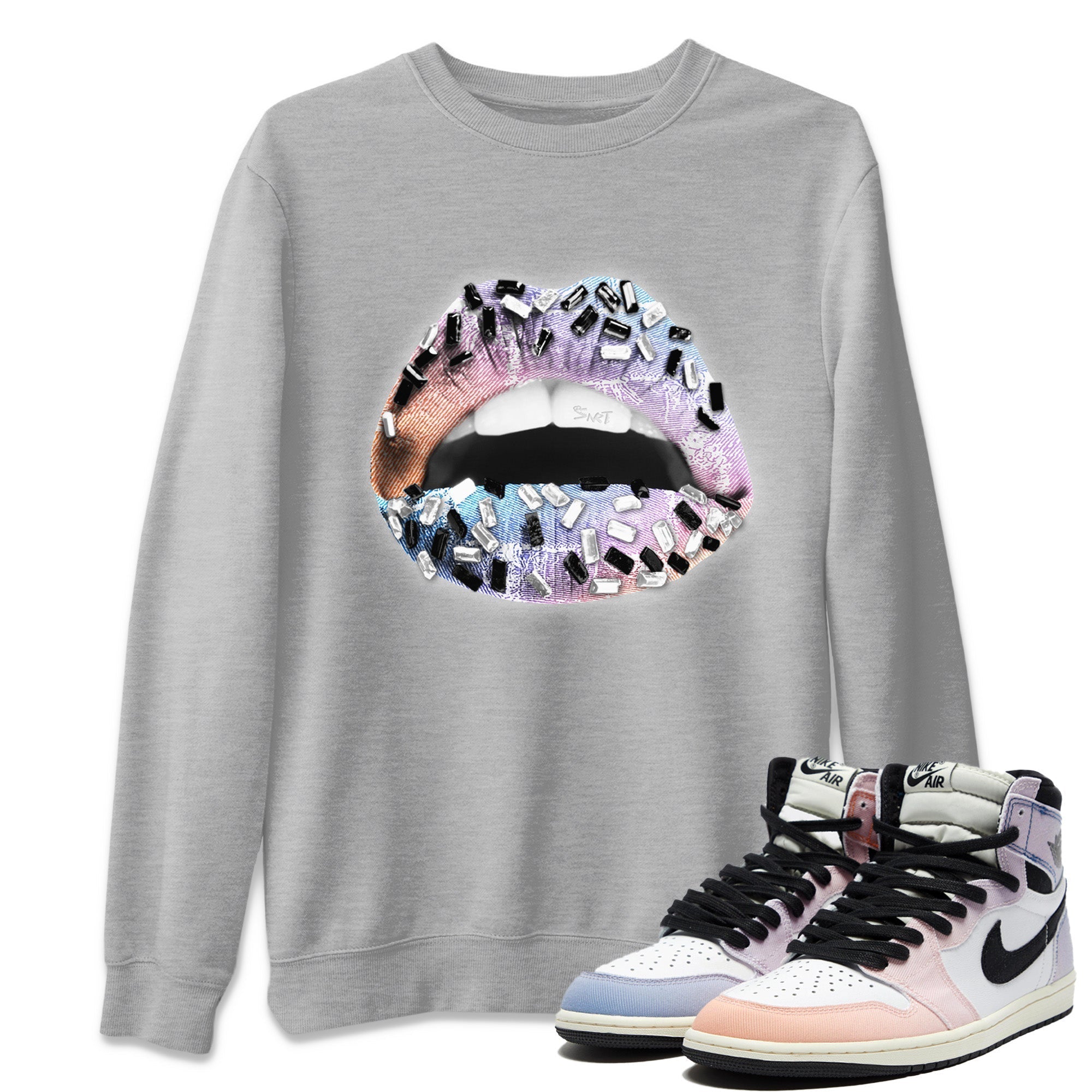 Lips Jewel Unisex Tops - Air Jordan 1 Skyline