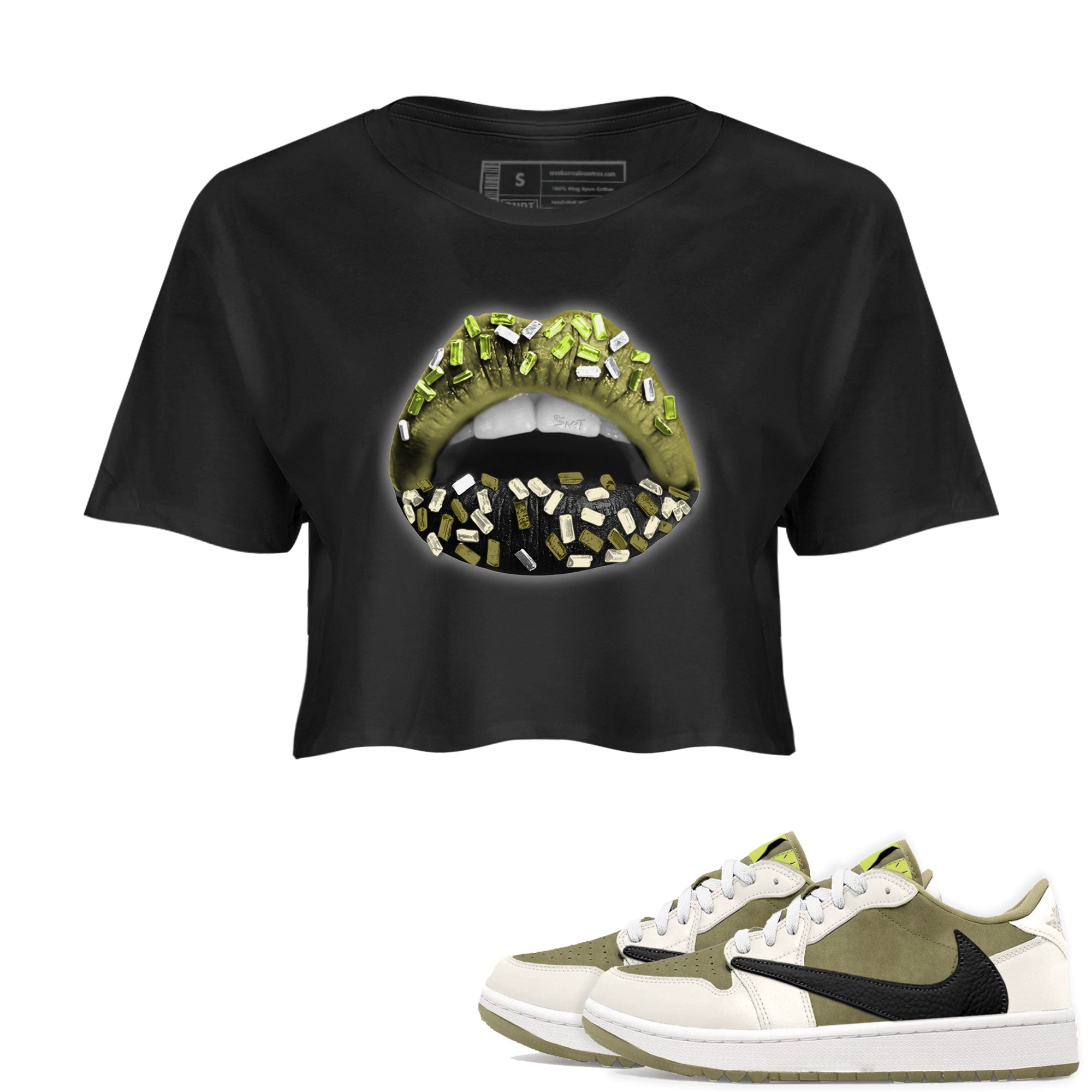 Lips Jewel snkmatch Women's Top - Air Jordan 1 Travis Scott Golf