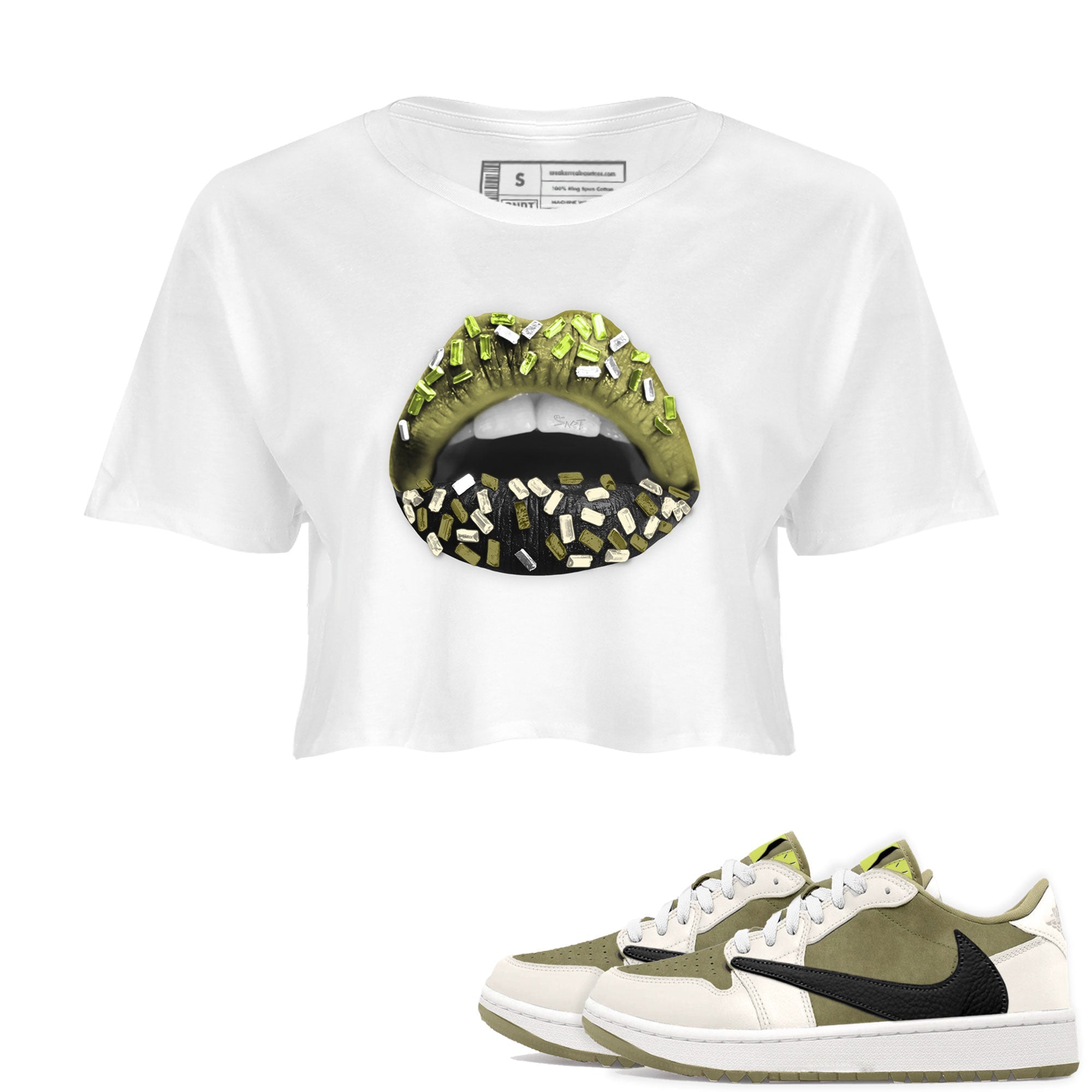 Lips Jewel snkmatch Women's Top - Air Jordan 1 Travis Scott Golf