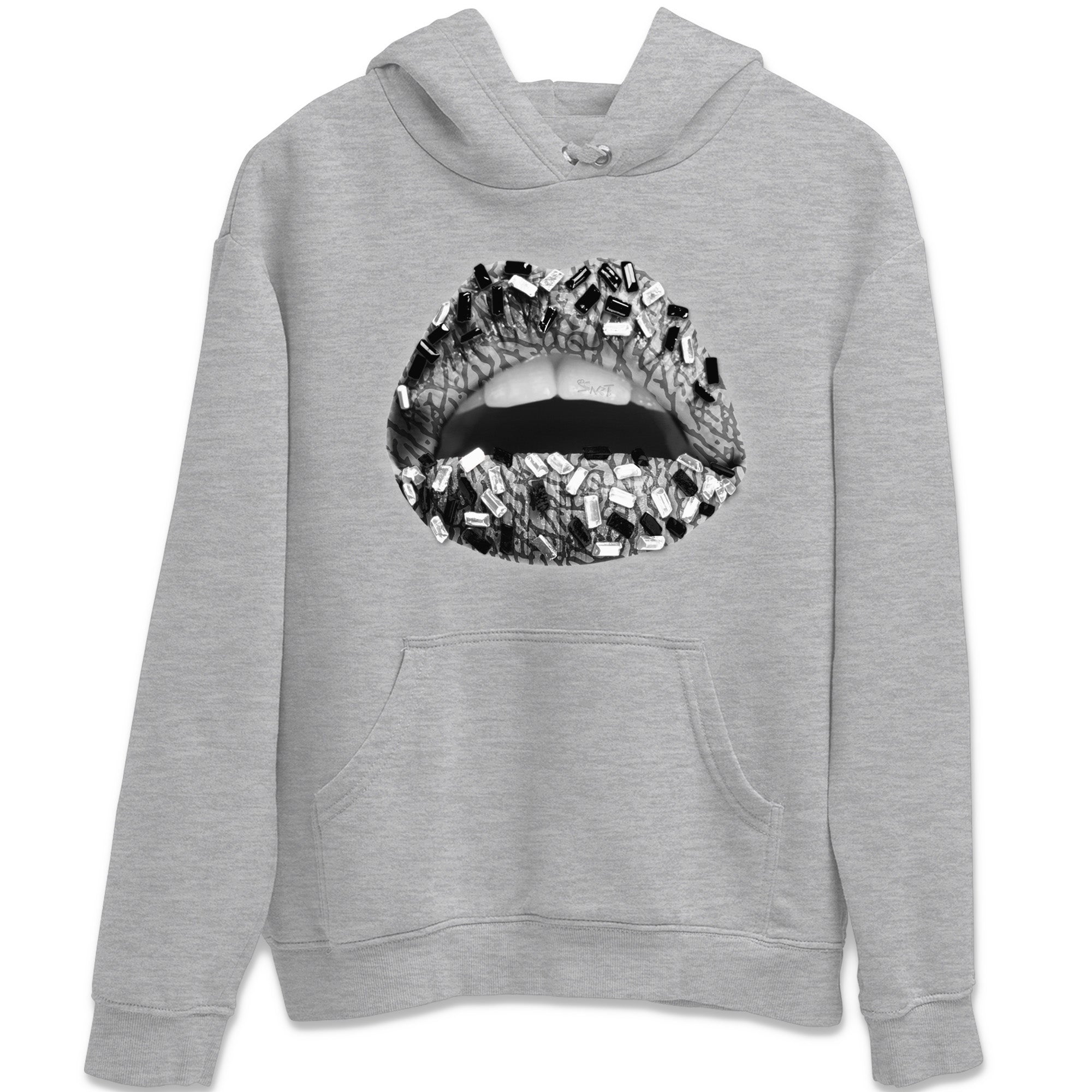 Lips Jewel Unisex Tops - Air Jordan 1 White Cement
